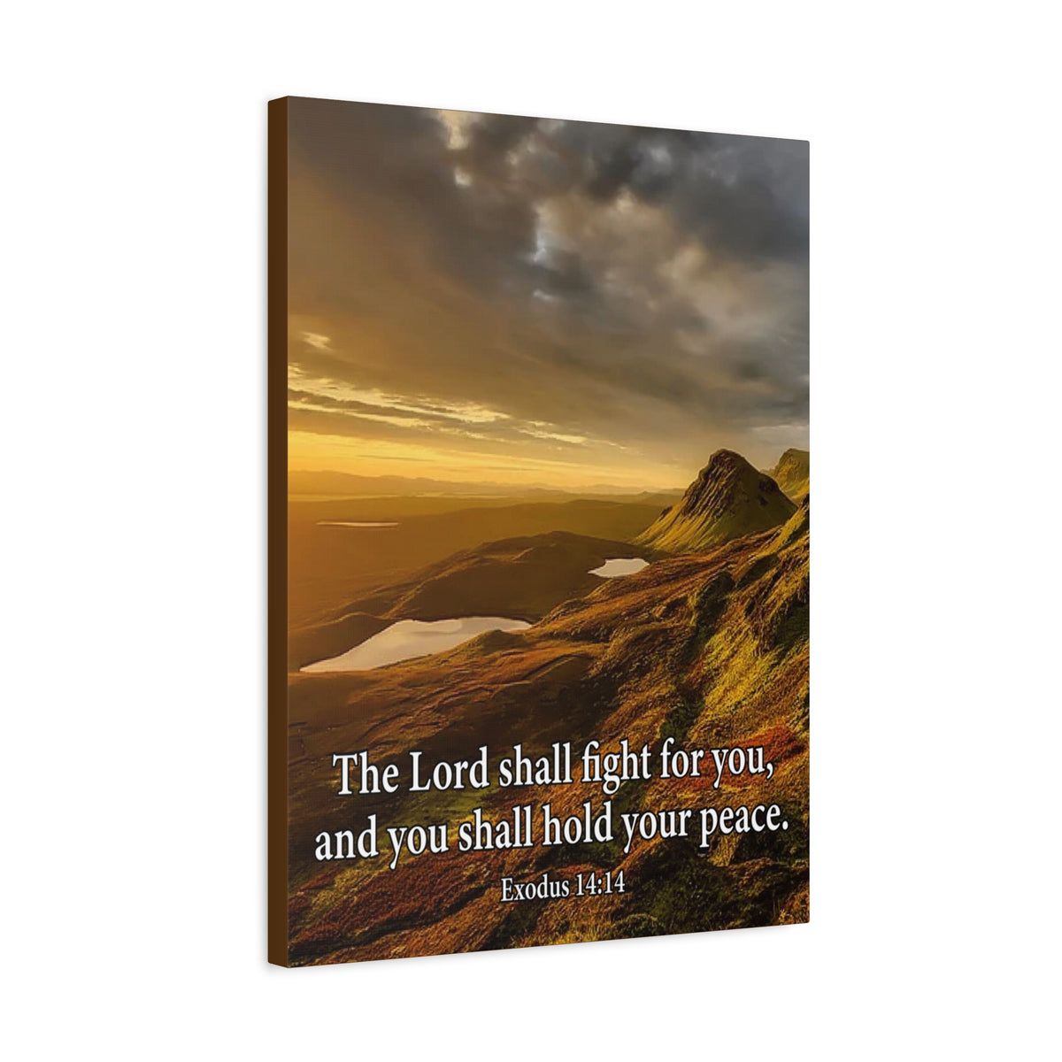 Scripture Canvas The Lord Shall Fight For You Romans 8:31 Christian Wall Art Bible Verse Print Ready to Hang