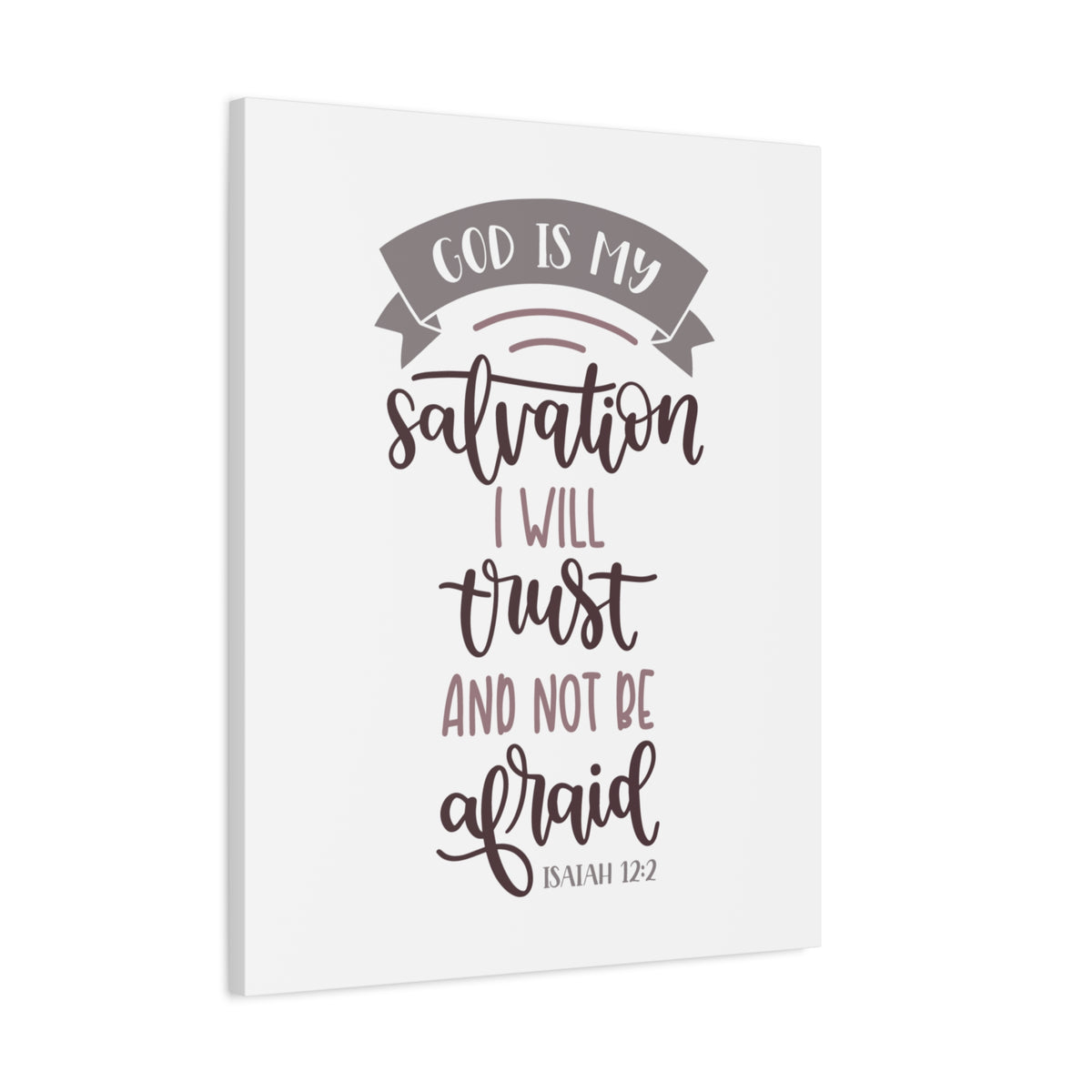Scripture Canvas I Will Trust Isaiah 12:2 Christian Wall Art Bible Verse Print Ready to Hang
