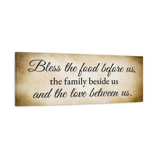 Scripture Walls Bless The Food Gold Bible Verse Canvas Christian Wall Art Ready to Hang Unframed