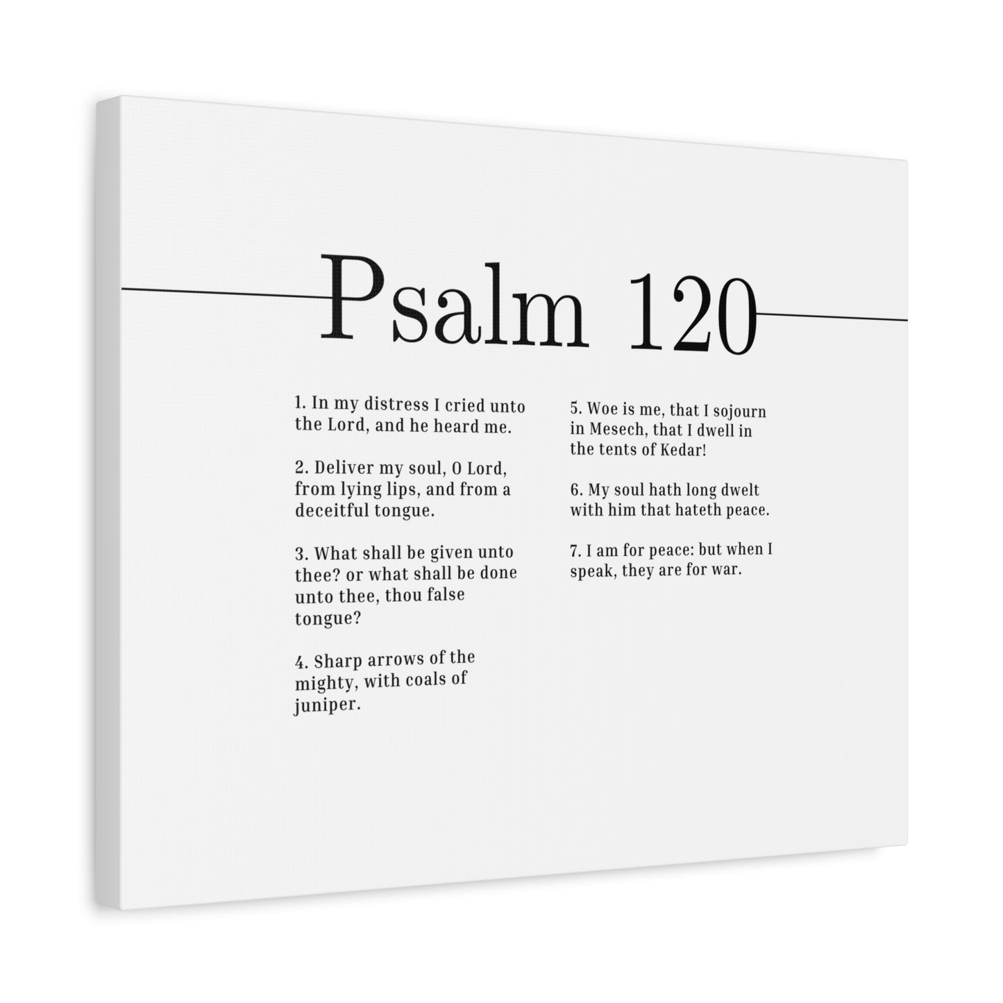 Scripture Canvas Deliver My Soul, O Lord Psalm 120 Christian Wall Art Bible Verse Print Ready to Hang