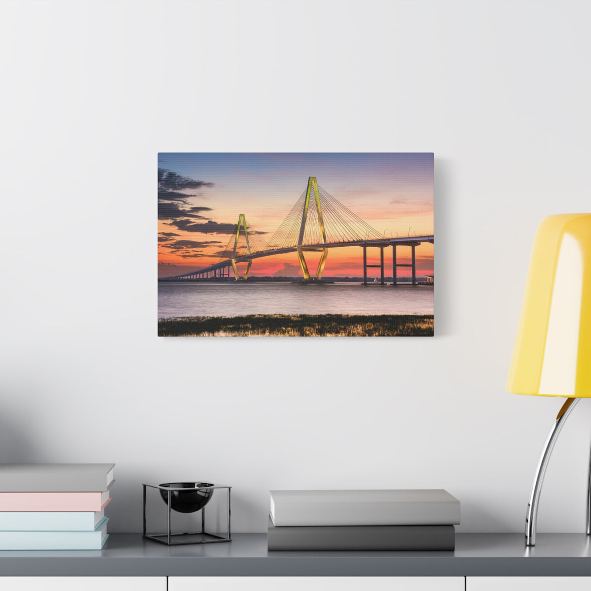 Jr Cooper River Bridge Charleston South Carolina Nature Wilderness Photography Canvas Wall Art for Home Decor Ready-to-Hang