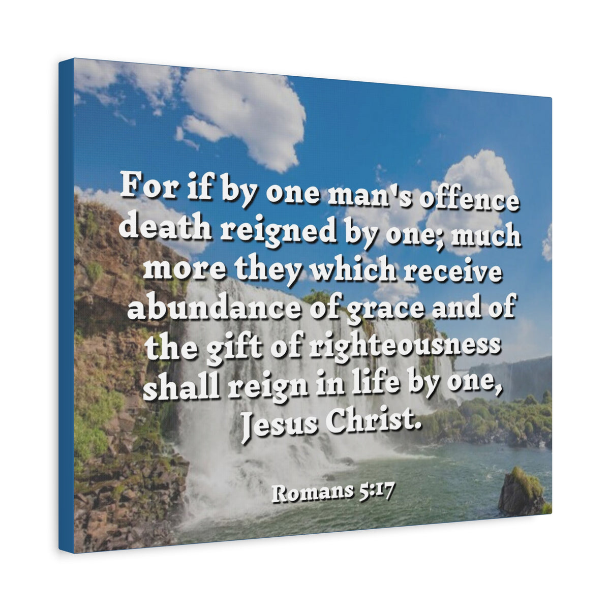 Scripture Canvas Gift Of Righteousness Romans 5:17 Christian Wall Art Bible Verse Print Ready to Hang