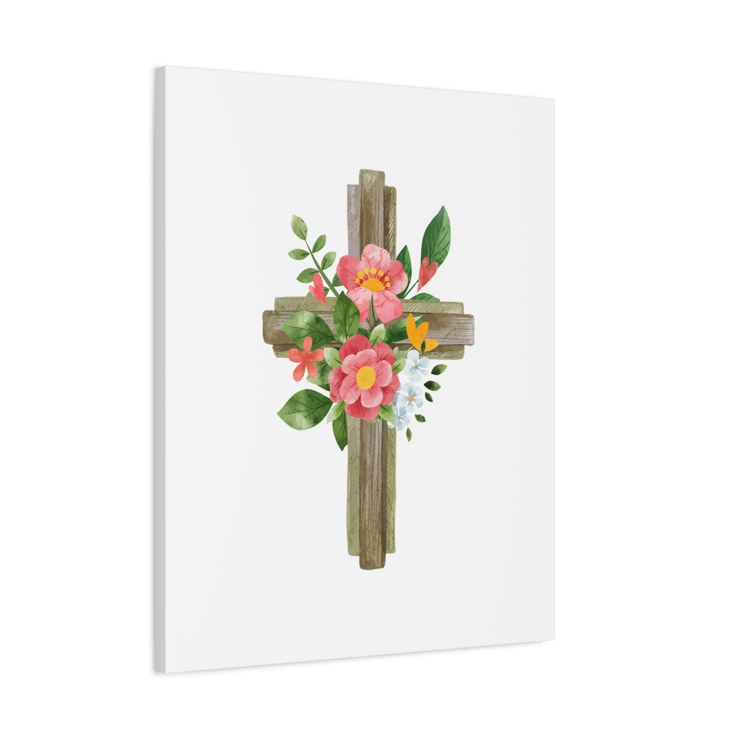 Scripture Canvas Flower Cross Psalms 103:15 Christian Wall Art Bible Verse Print Ready to Hang