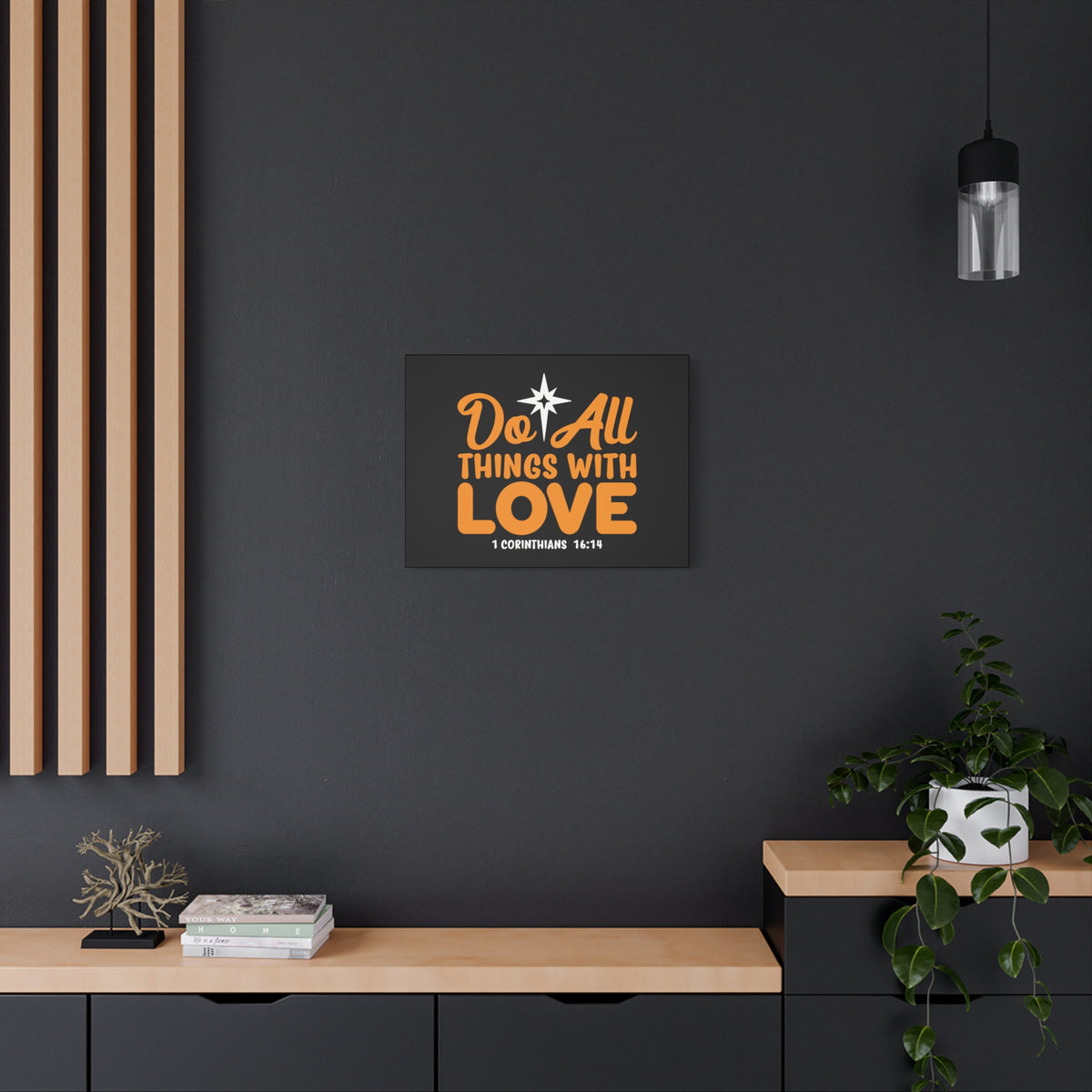 Scripture Canvas Do All Things With Love 1 Corinthians 16:14 Christian Wall Art Bible Verse Print Ready to Hang