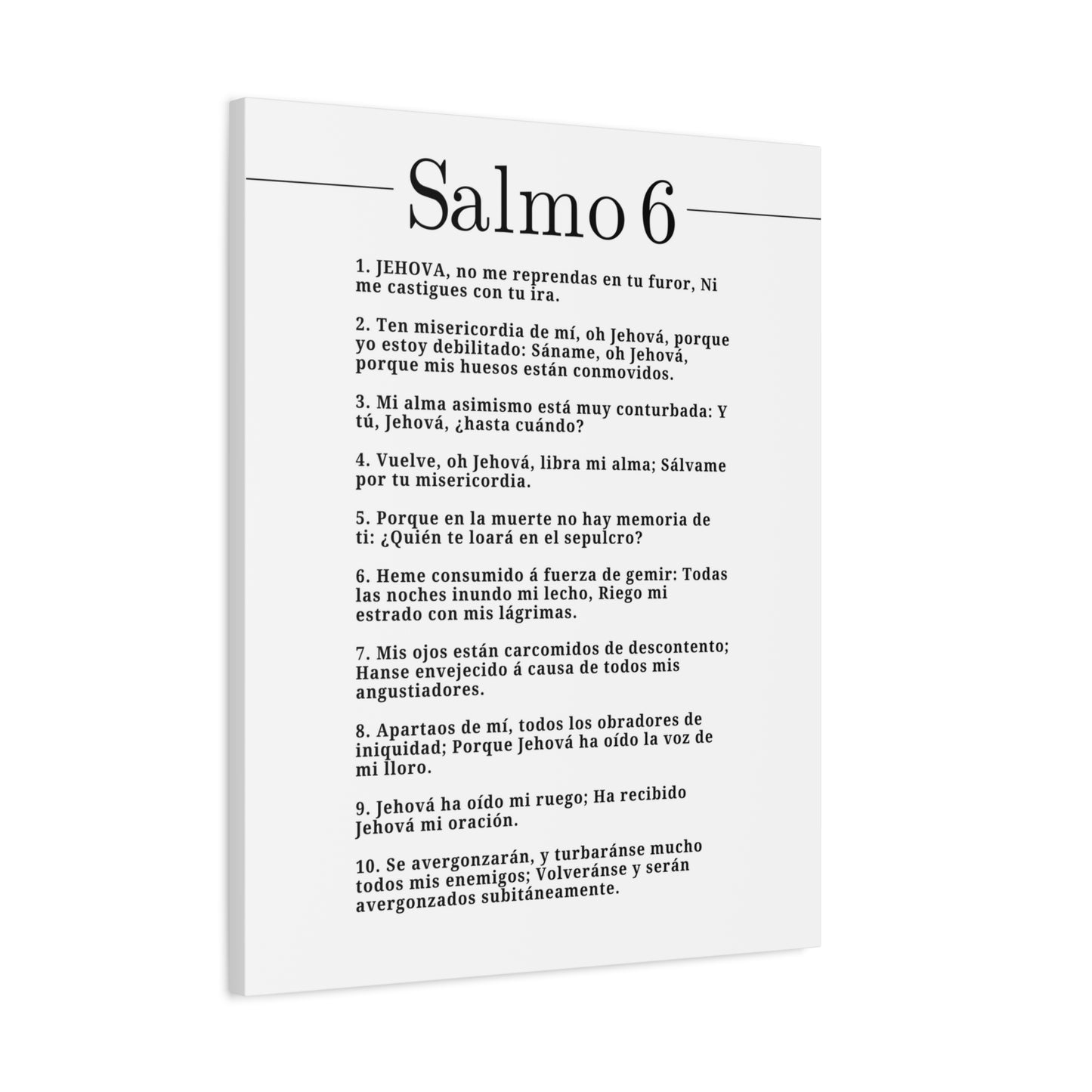 Salmo 6 Impresión De Arte Cristiano en la Pared Lista Para Colgar