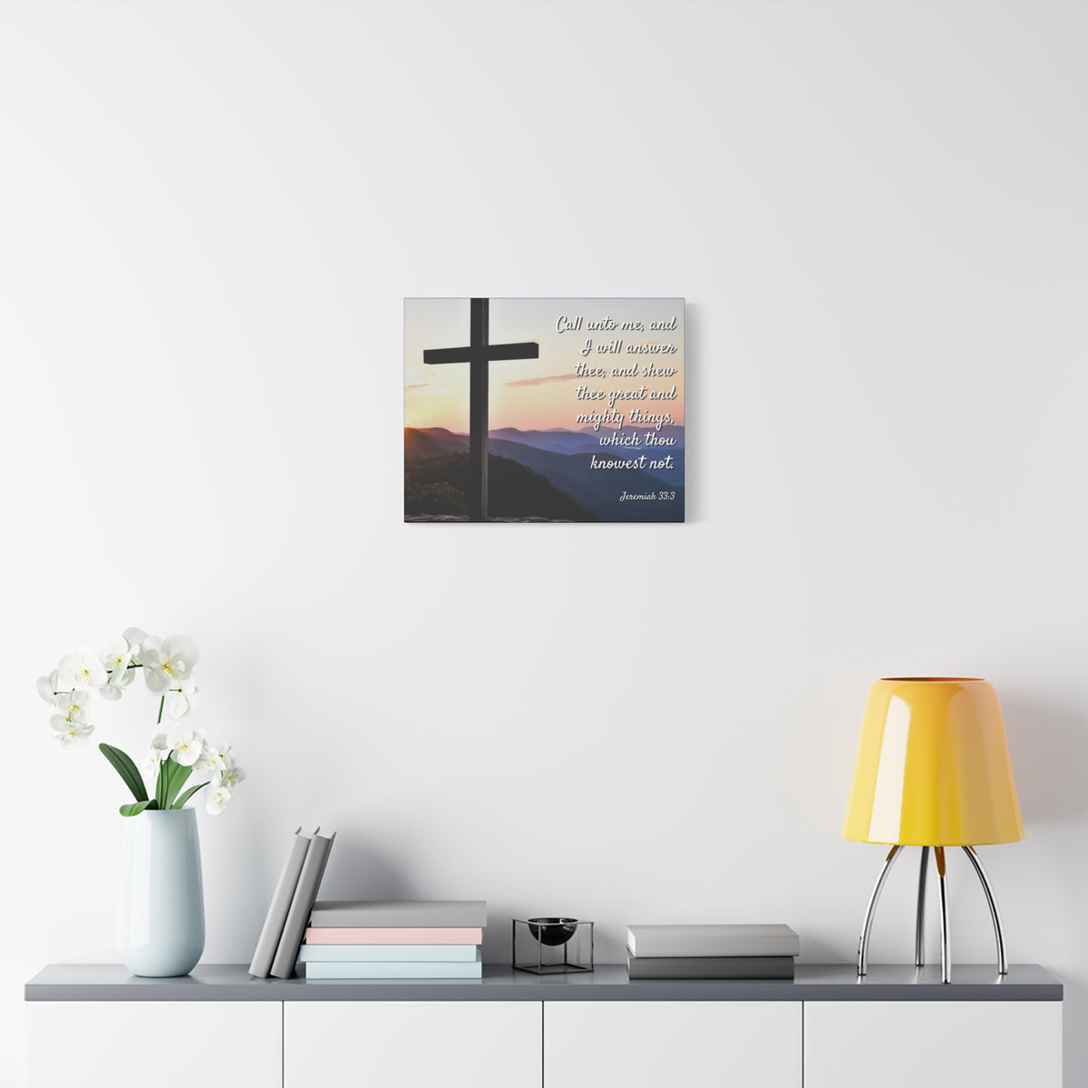 Scripture Canvas Mighty Things Jeremiah 33:3 Christian Wall Art Bible Verse Print Ready to Hang