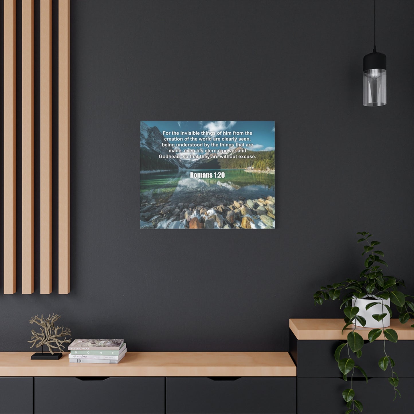 Scripture Canvas Without Excuse Romans 1:20 Christian Wall Art Bible Verse Print Ready to Hang