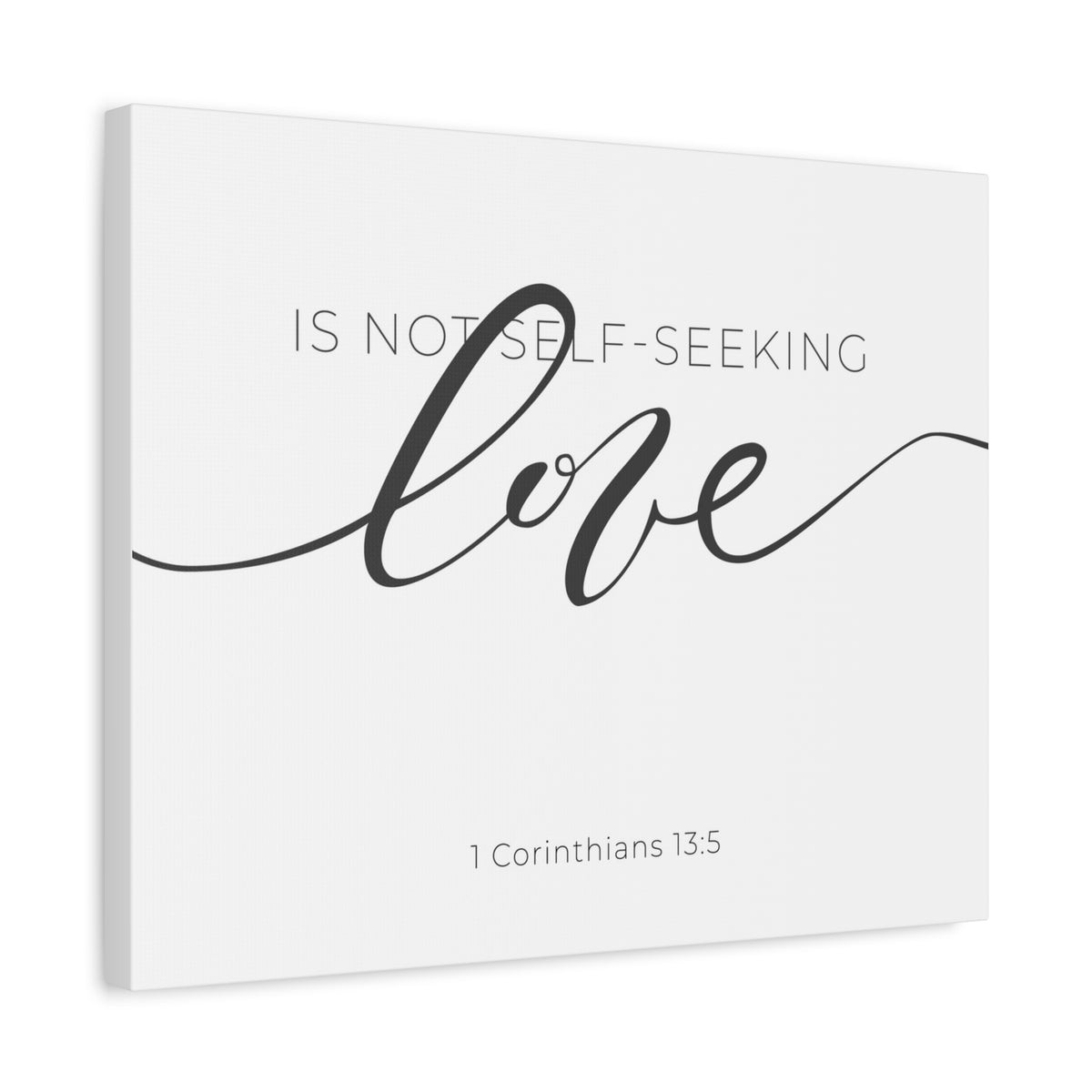 Scripture Canvas Love Cursive 1 Corinthians 13:5 Christian Wall Art Bible Verse Print Ready to Hang