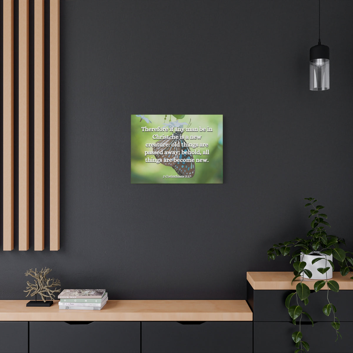 Scripture Canvas New Creature 2 Corinthians 5:17 Christian Wall Art Bible Verse Print Ready to Hang
