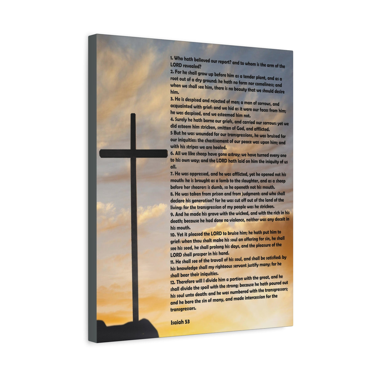 Scripture Canvas Despised and Rejected Isaiah 53 Christian Wall Art Bible Verse Print Ready to Hang