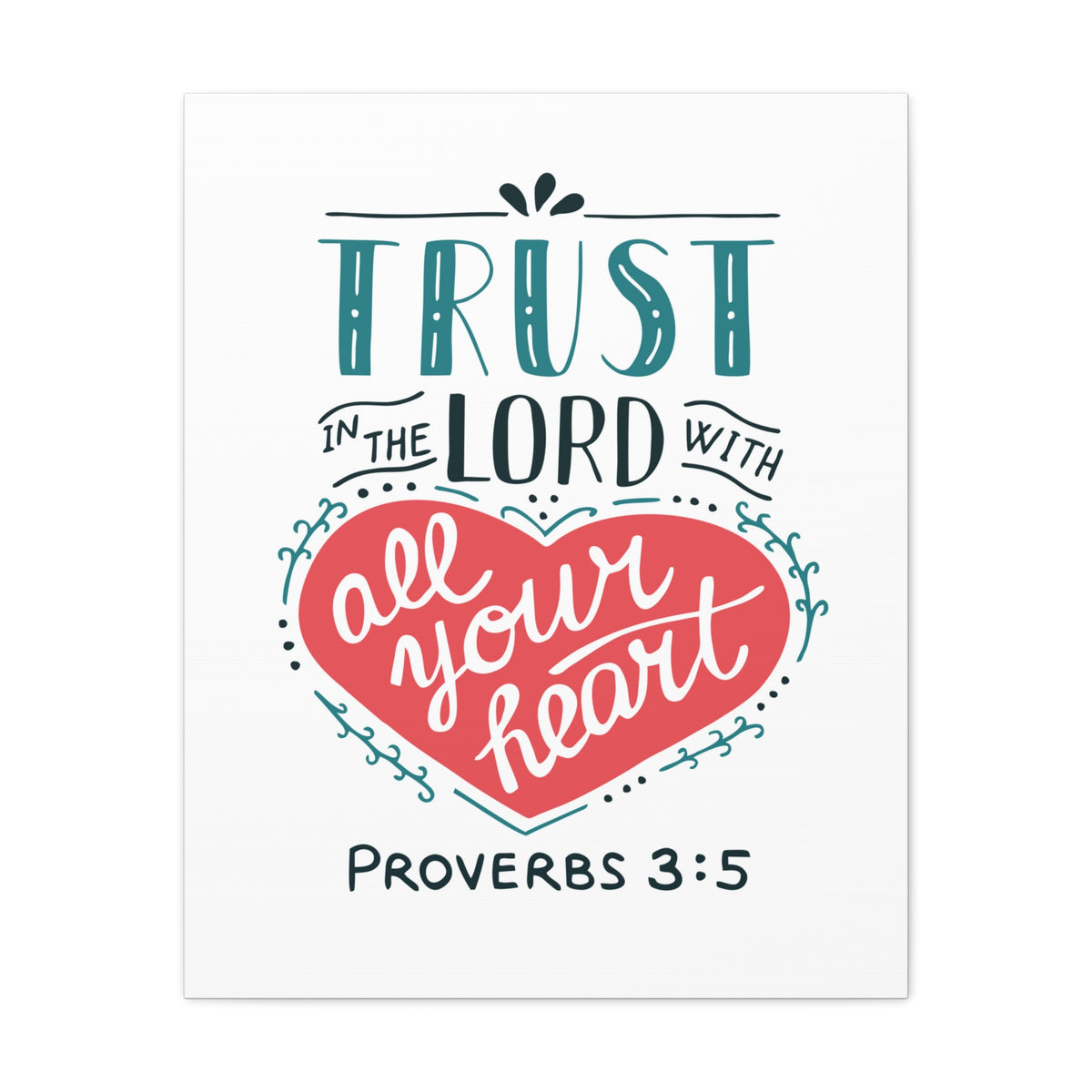Scripture Canvas Truth In The Lord Proverbs 3:5 Christian Wall Art Bible Verse Print Ready to Hang
