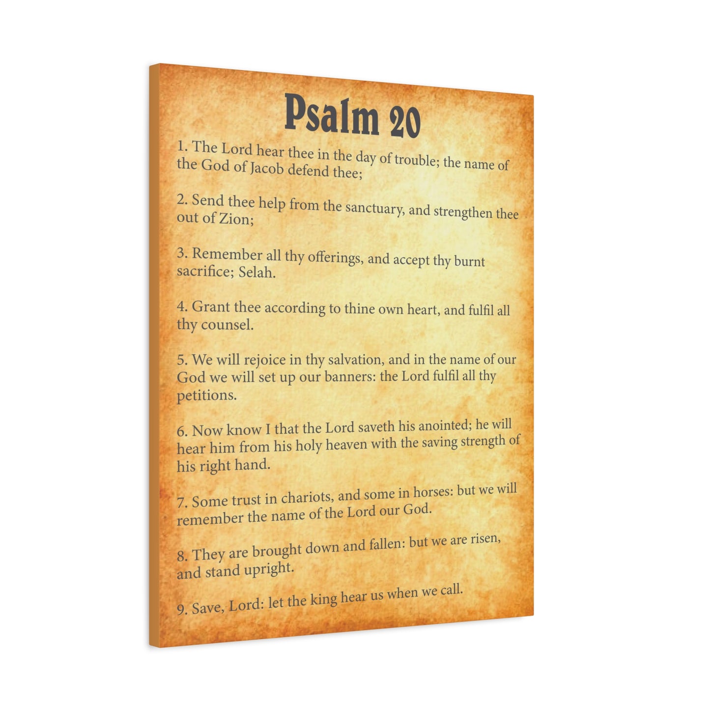 Scripture Walls Psalm 20 Gold Bible Chapter Canvas Christian Wall Art Ready to Hang