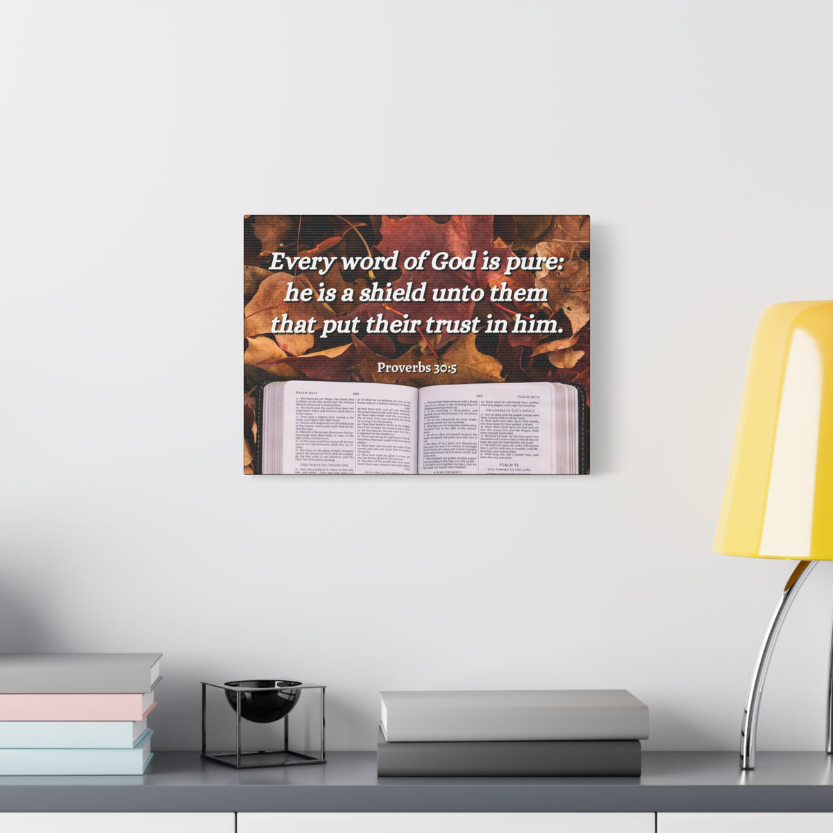 Scripture Canvas A Shield Proverbs 30:5 Christian Wall Art Bible Verse Print Ready to Hang