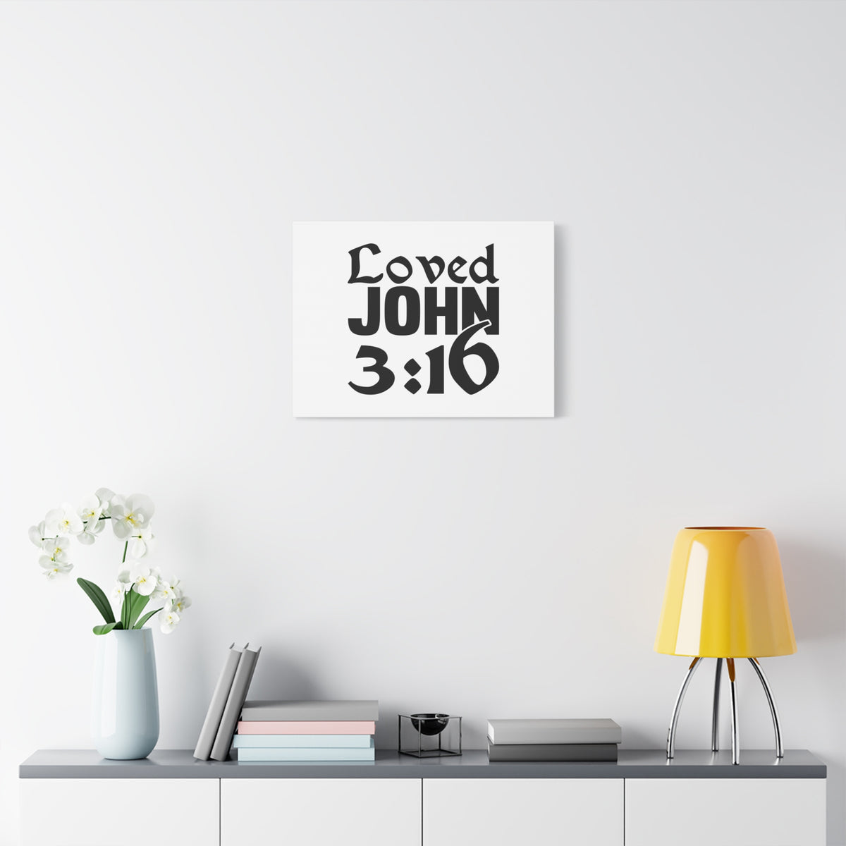 Scripture Canvas Loved John 3:16 Christian Wall Art Bible Verse Print Ready to Hang