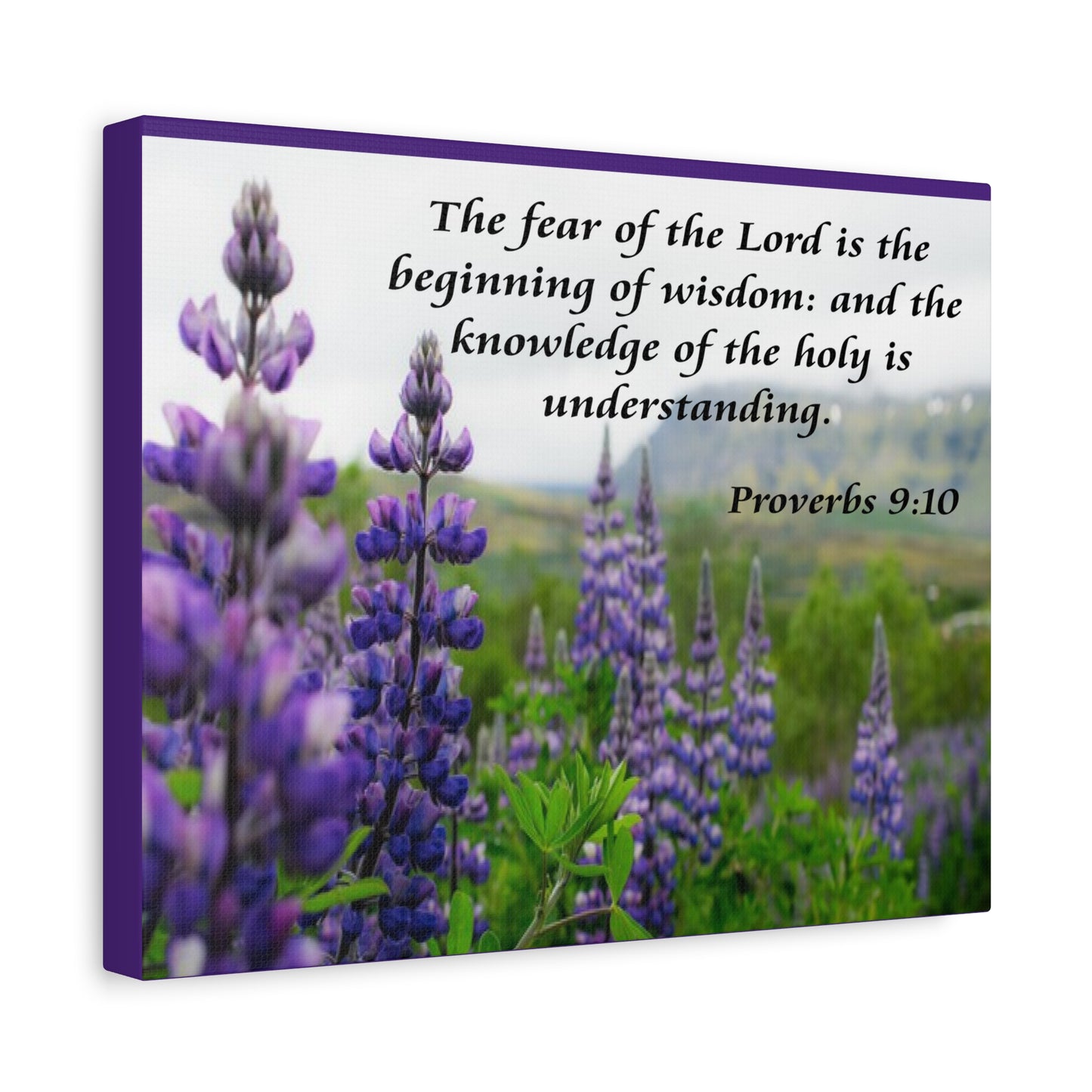 Bible Verse Canvas The Fear of The Lord Proverbs 9:10 Christian Home Décor Wall Art Scripture Ready to Hang Faith Print