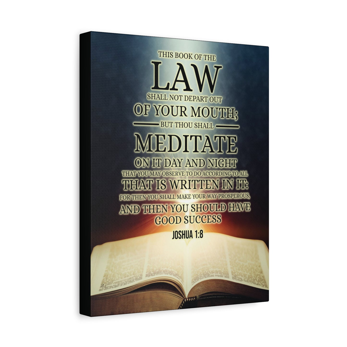 Scripture Canvas Book of the Law Joshua 1:8  Christian Wall Art Bible Verse Print Ready to Hang