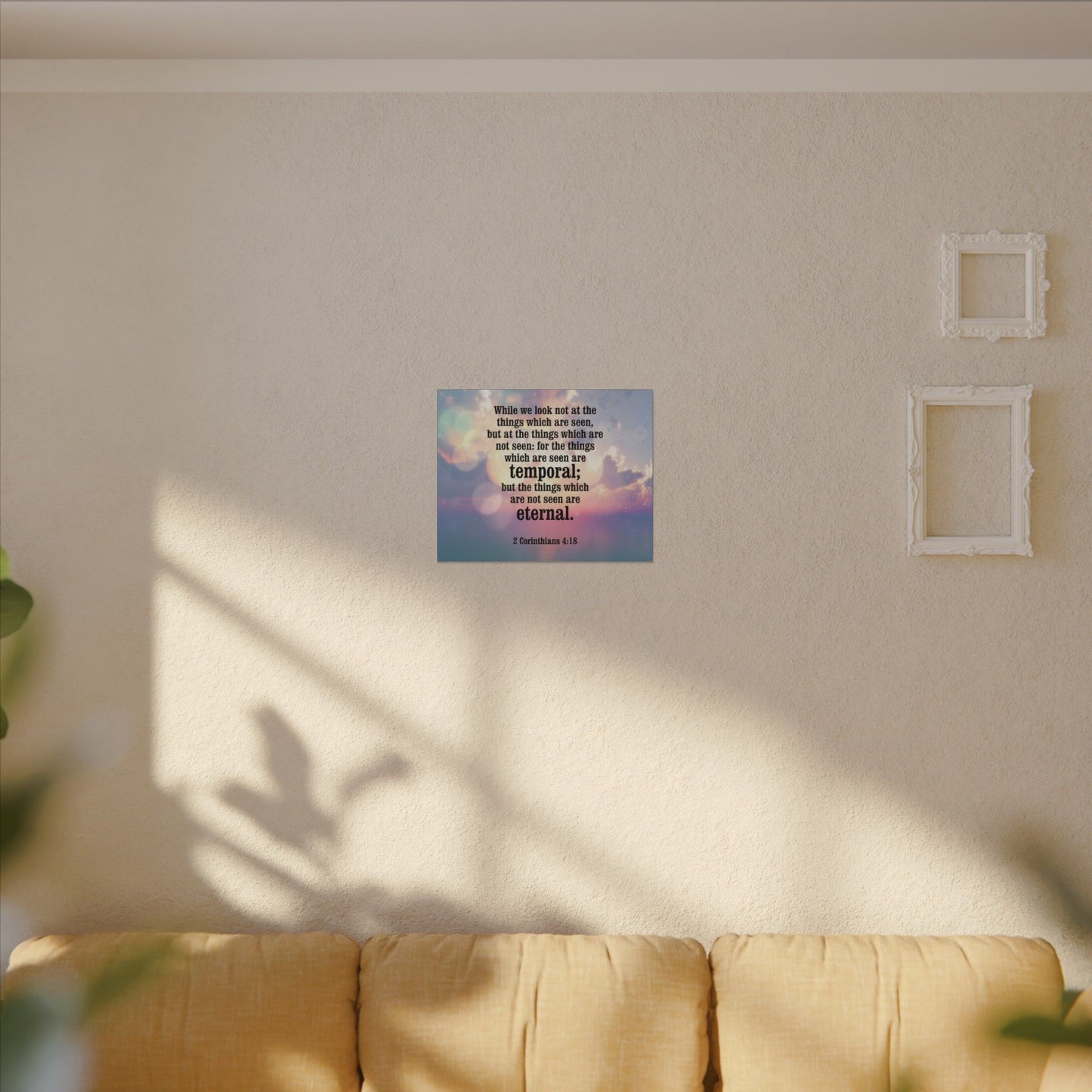 Scripture Canvas Temporal and Eternal Things 2 Corinthians 4:18 Christian Wall Art Bible Verse Print Ready to Hang