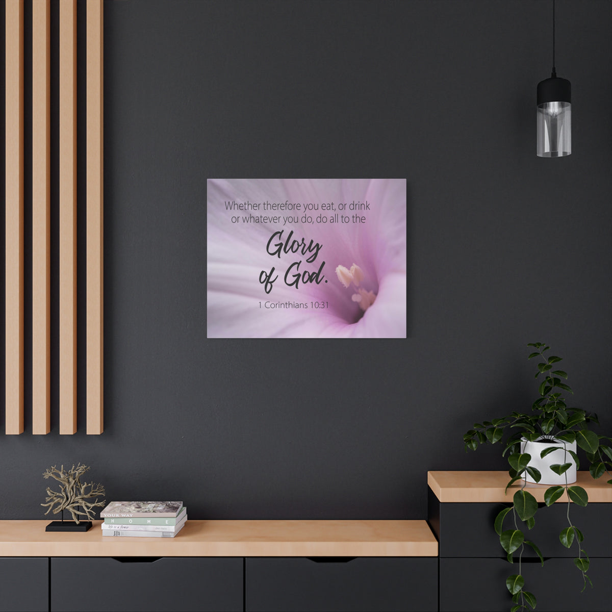 Scripture Canvas Glory of Gods 1 Corinthians 10:31 Christian Wall Art Bible Verse Print Ready to Hang