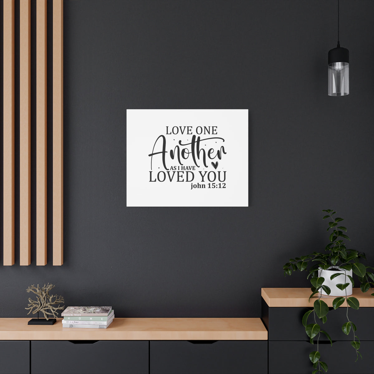 Scripture Canvas Loved You John 15:12 Christian Wall Art Bible Verse Print Ready to Hang
