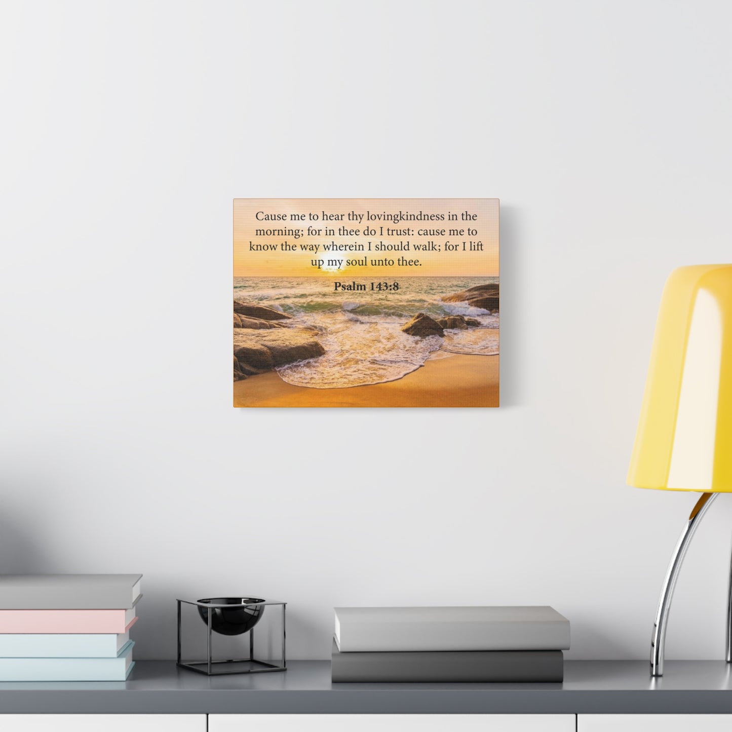 Bible Verse Canvas Lovingkindness Psalm 143:8 Christian Home Décor Wall Art Scripture Ready to Hang Faith Print