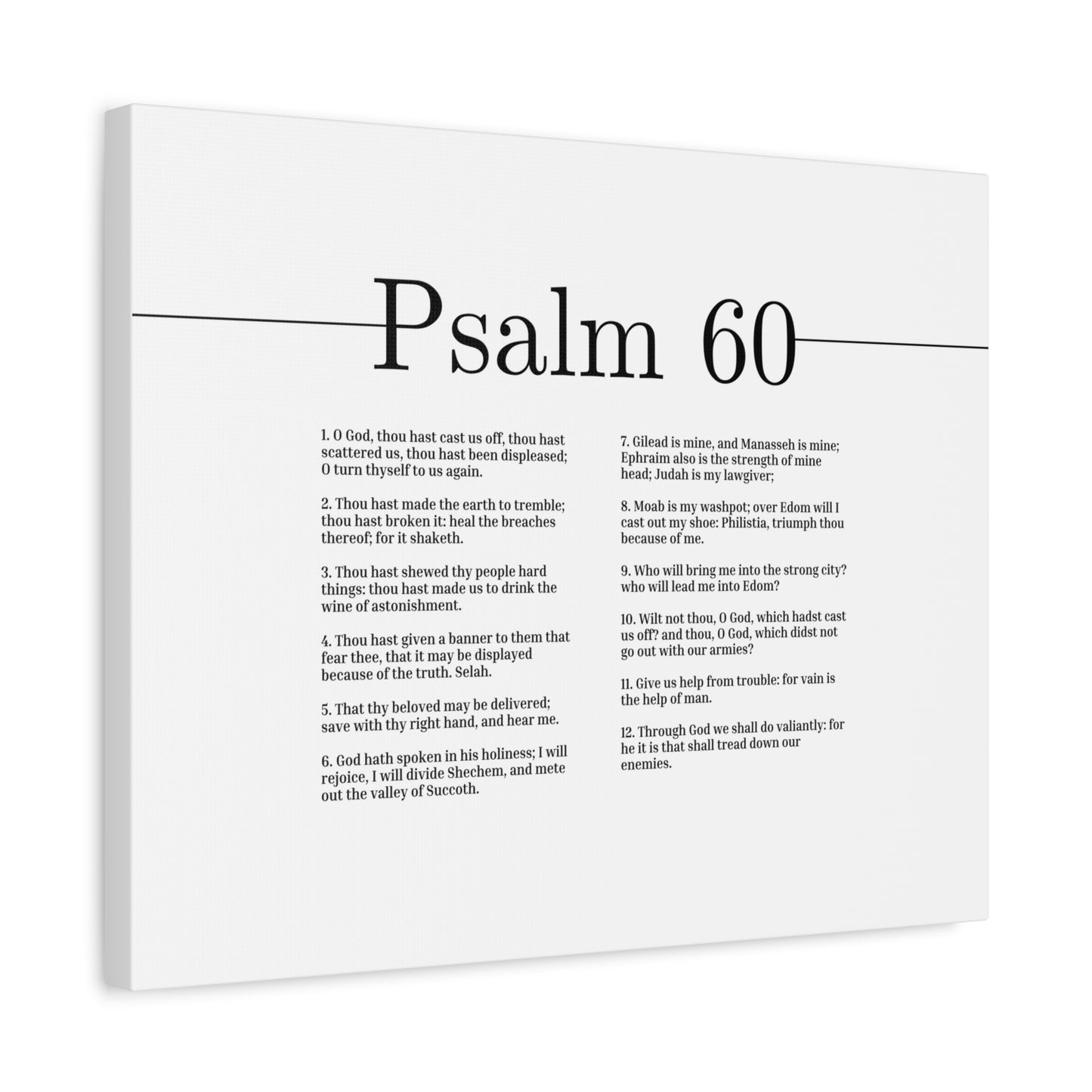 Scripture Canvas His Holiness Psalm 60 Christian Wall Art Bible Verse Print Ready to Hang