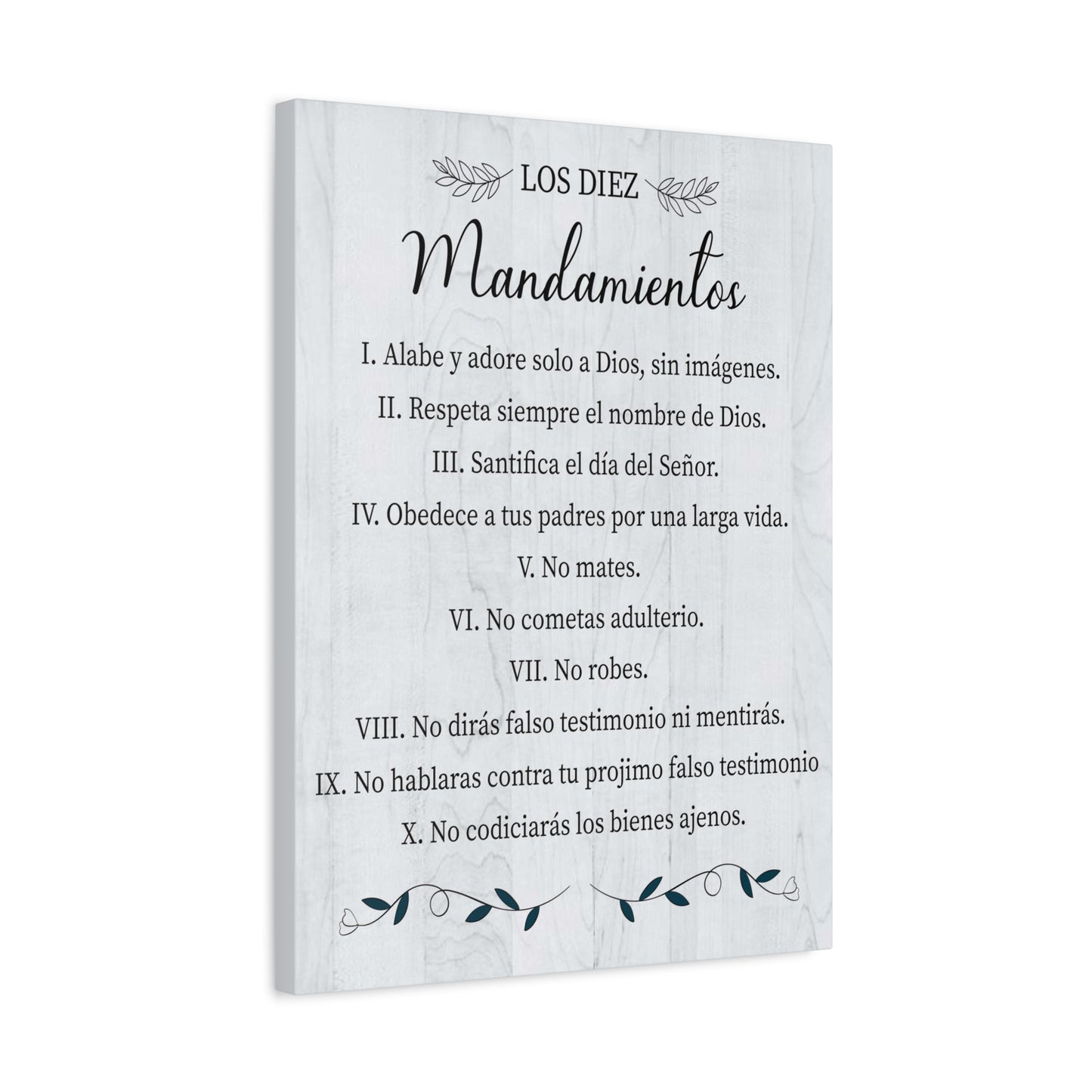 Los Diez Mandamientos 10 Commandments Exodus 20:2-17 Spanish Portrait Christian Wall Art Bible Verse Print Ready to Hang