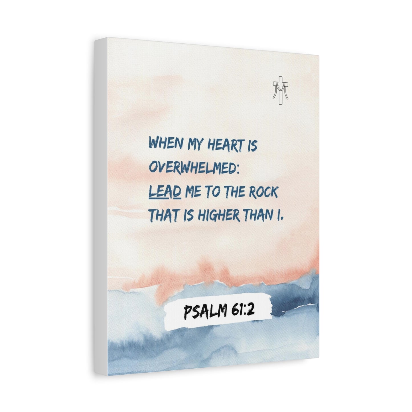 Scripture Walls Psalm 61:2 Lead Me to the Rock Bible Verse Canvas Christian Wall Art Ready to Hang Unframed
