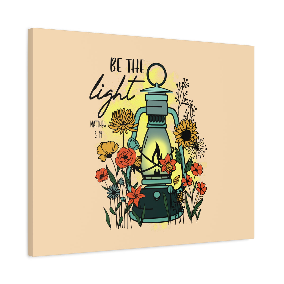 Scripture Canvas Be The Light Matthew 5:14 Lighthouse Christian Wall Art Bible Verse Print Ready to Hang