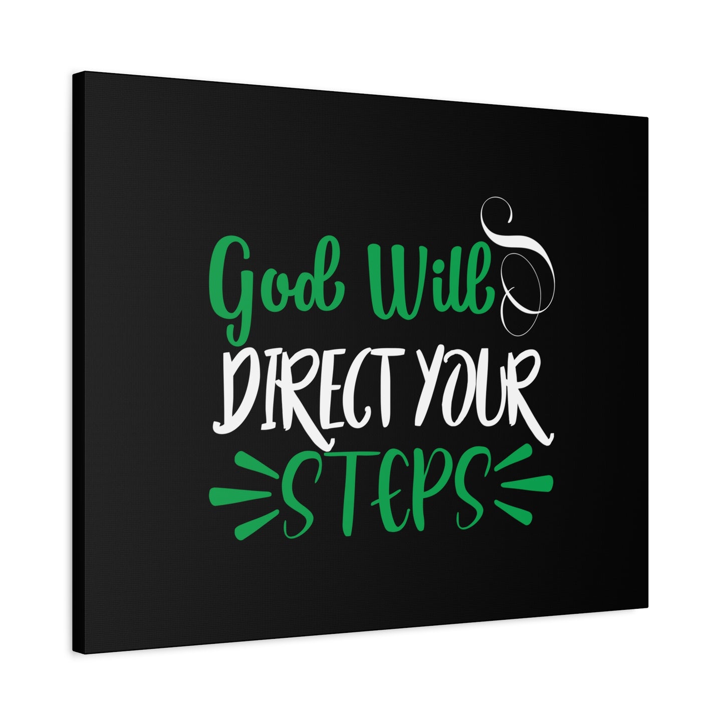 Scripture Canvas God Will Direct Your Steps Psalm 32:8 Christian Wall Art Bible Verse Print Ready to Hang