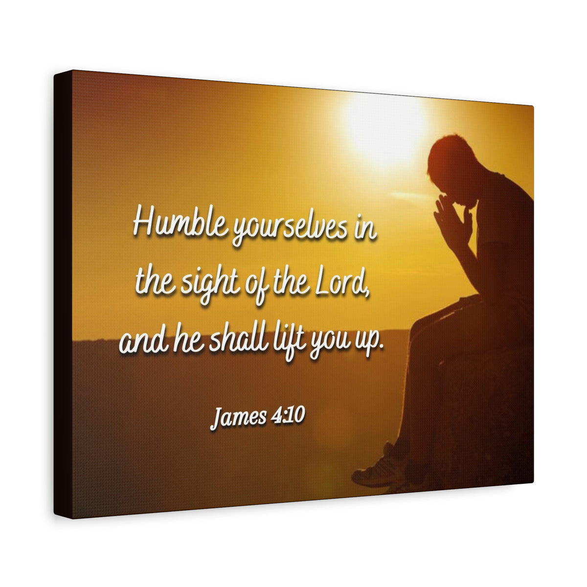 Scripture Canvas Humble Yourselves James 4:10 Christian Wall Art Bible Verse Print Ready to Hang