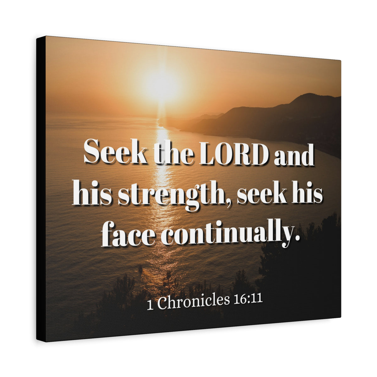 Scripture Canvas Seek The Lord Continually 1 Chronicles 16:11 Christian Wall Art Bible Verse Print Ready to Hang