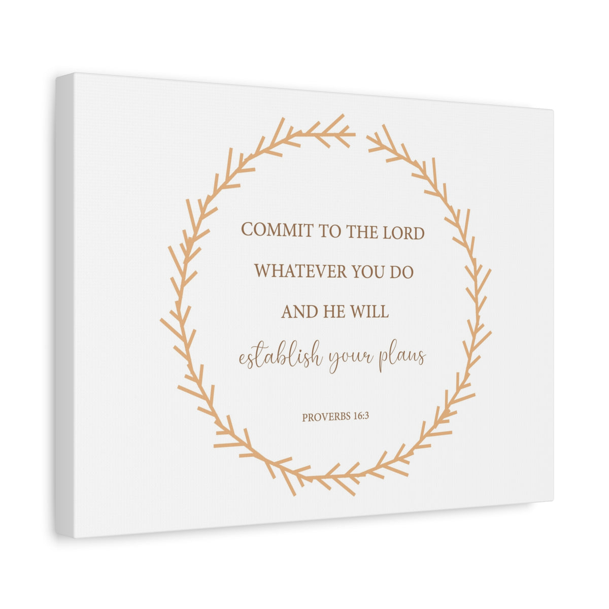 Scripture Canvas Come To The Lord Proverbs 16:3 Christian Wall Art Bible Verse Print Ready to Hang