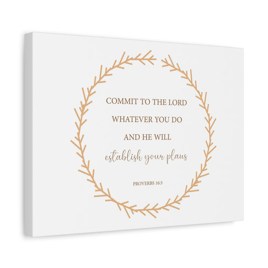 Scripture Canvas Come To The Lord Proverbs 16:3 Christian Wall Art Bible Verse Print Ready to Hang