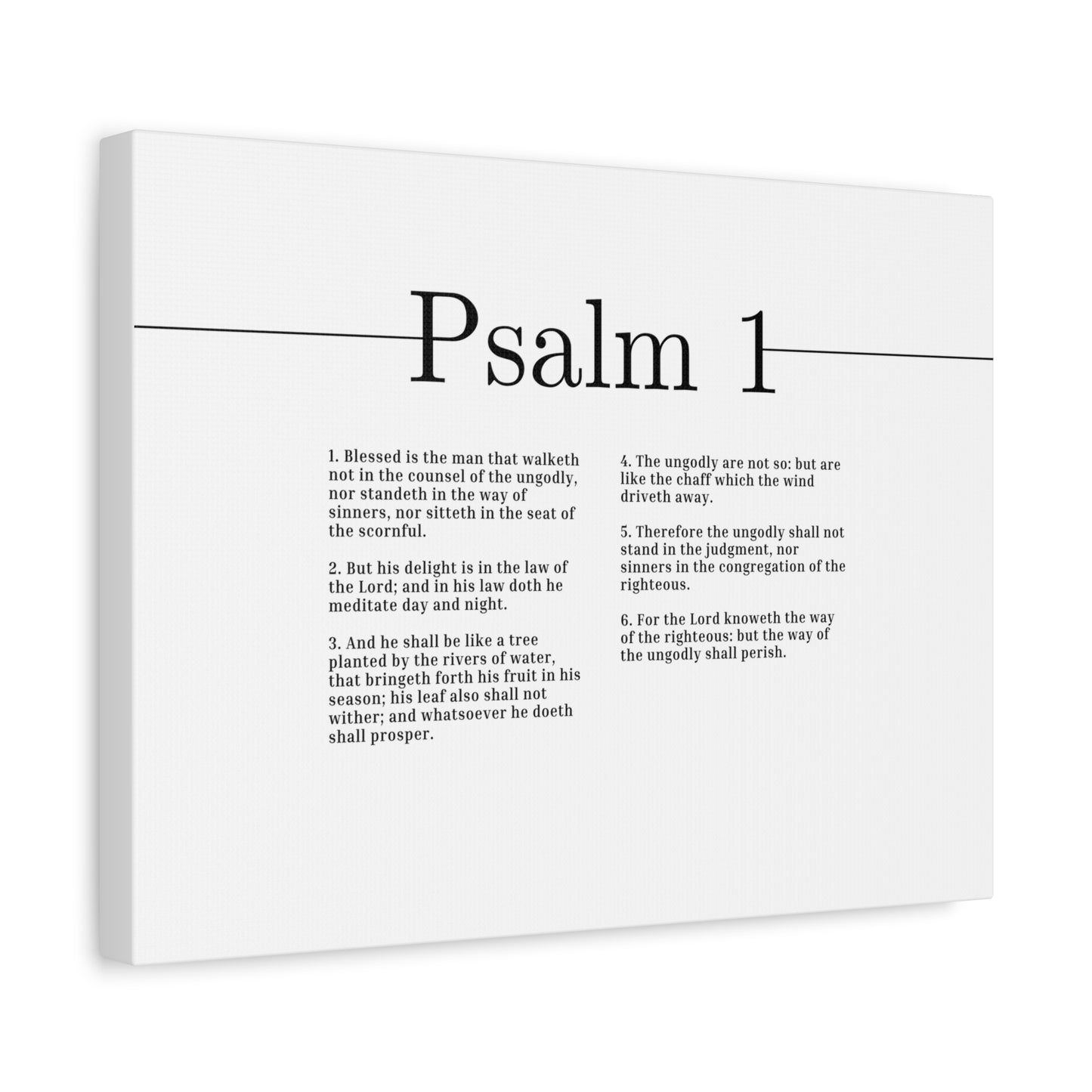 Scripture Canvas The Way Of The Righteous Psalm 1 Christian Wall Art Bible Verse Print Ready to Hang