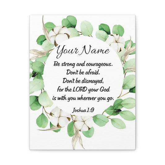 Personalized Joshua 1:9 Bible Chapter Canvas Christian Wall Art Ready to Hang