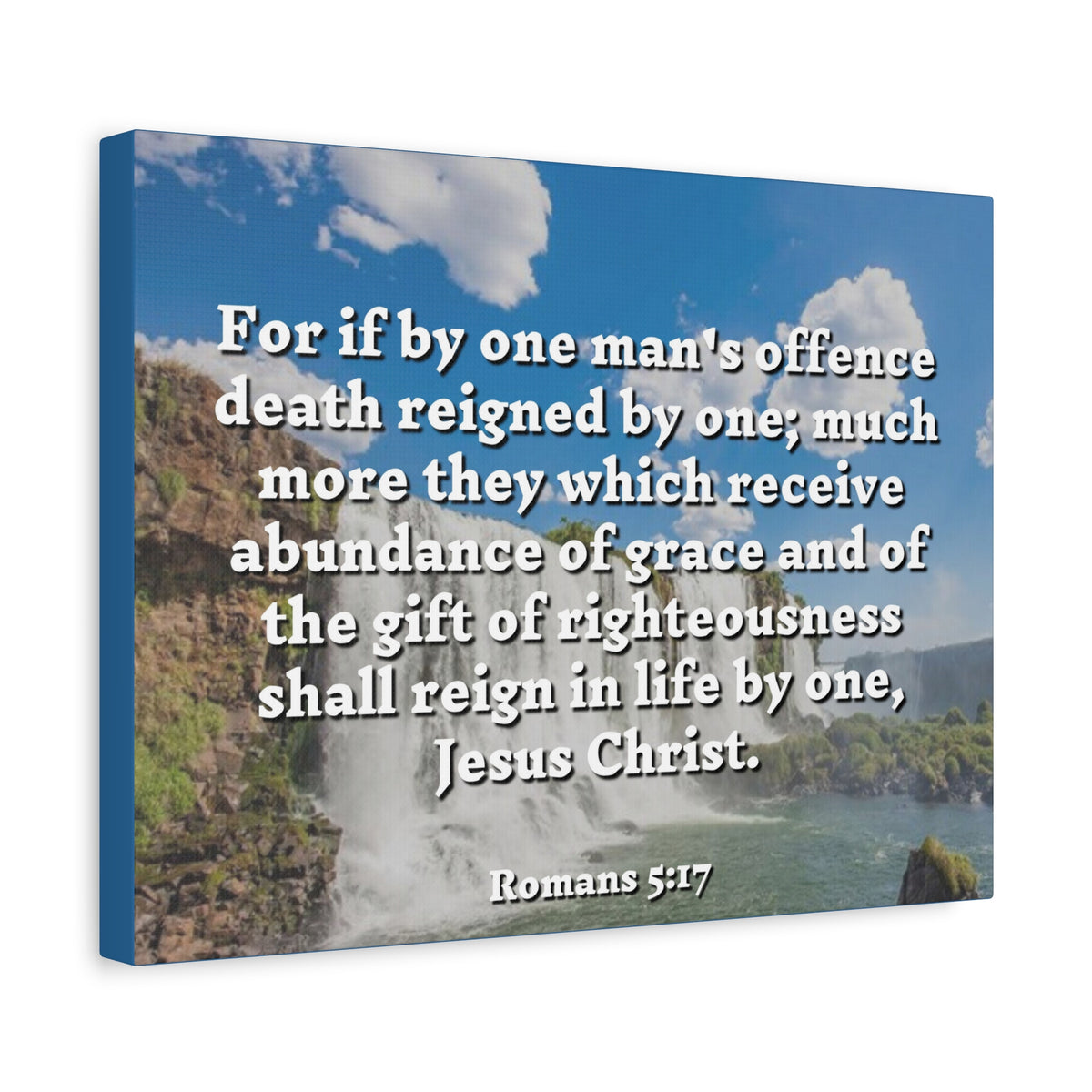 Scripture Canvas Gift Of Righteousness Romans 5:17 Christian Wall Art Bible Verse Print Ready to Hang