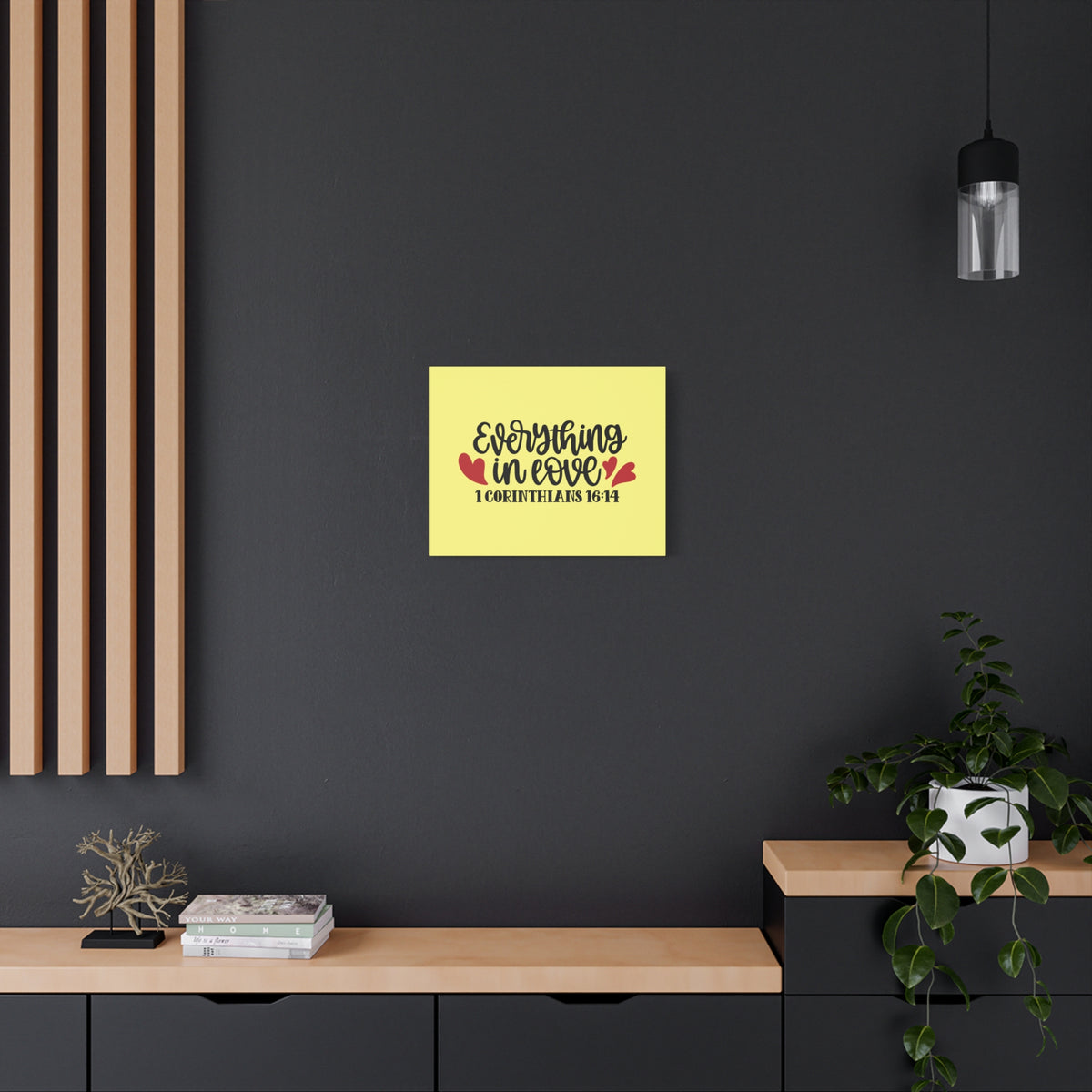 Scripture Canvas In Love 1 Corinthians 16:14 Christian Wall Art Bible Verse Print Ready to Hang
