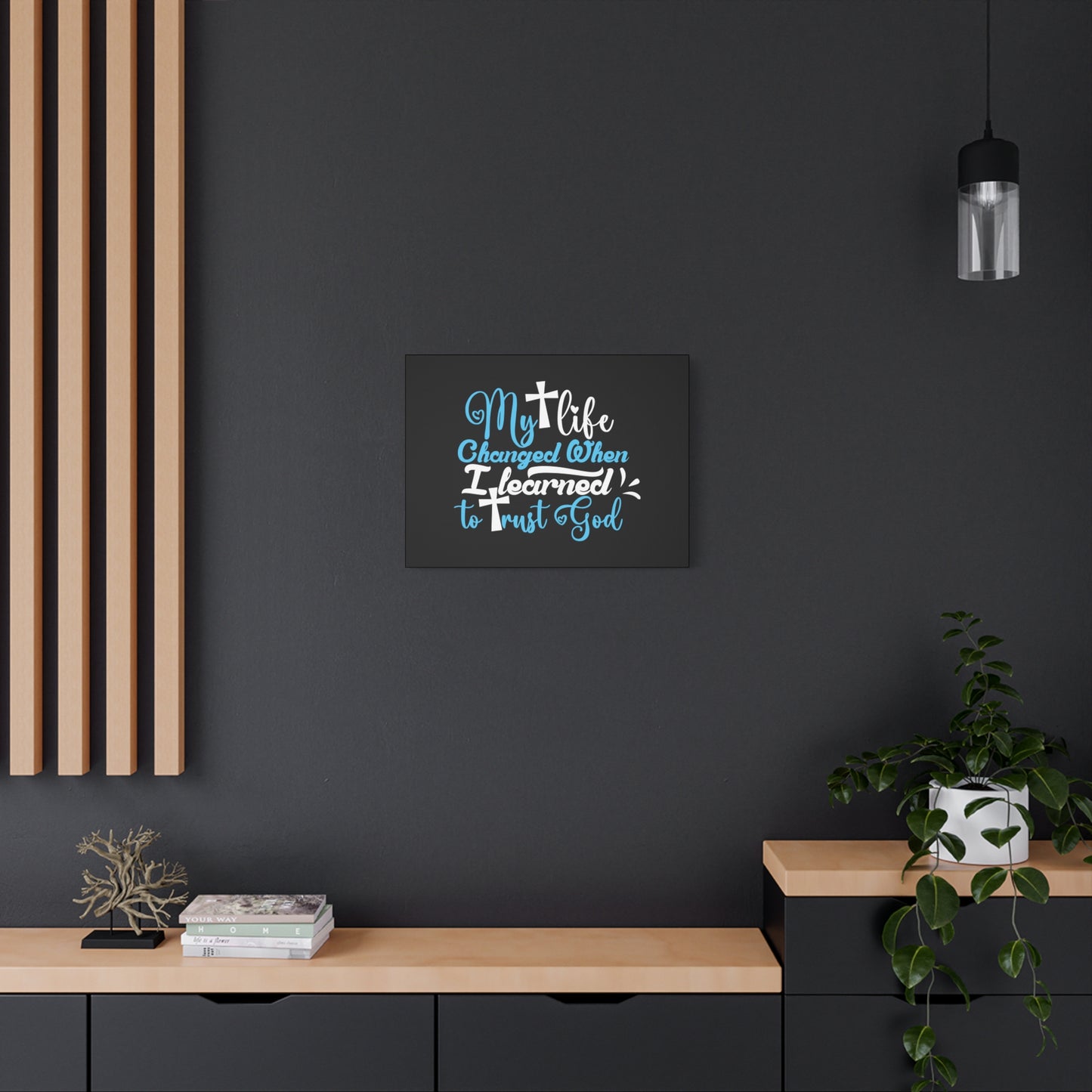 Scripture Canvas I Learned To Trust God Psalm 28:7 Christian Wall Art Bible Verse Print Ready to Hang