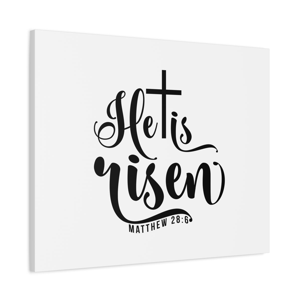 Scripture Canvas He Is Risen Matthew 28:6 Christian Wall Art Bible Verse Print Ready to Hang