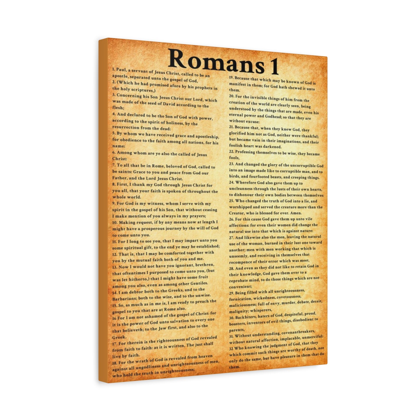Scripture Walls Romans 1 Gold Bible Verse Canvas Christian Wall Art Ready to Hang Unframed