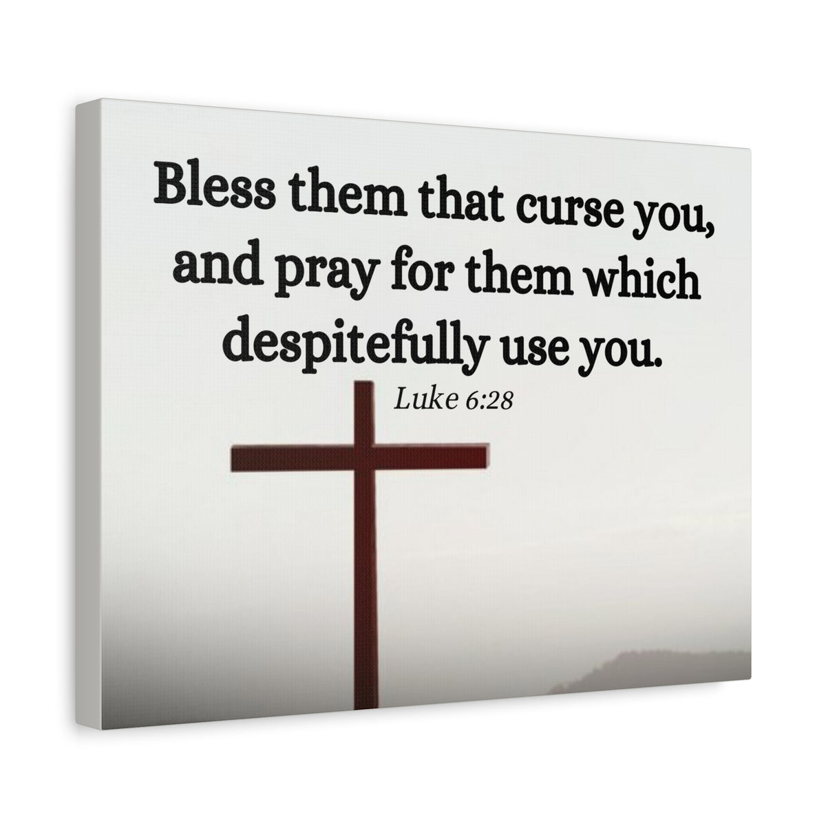Scripture Canvas Pray For Them Luke 6:28 Christian Wall Art Bible Verse Print Ready to Hang