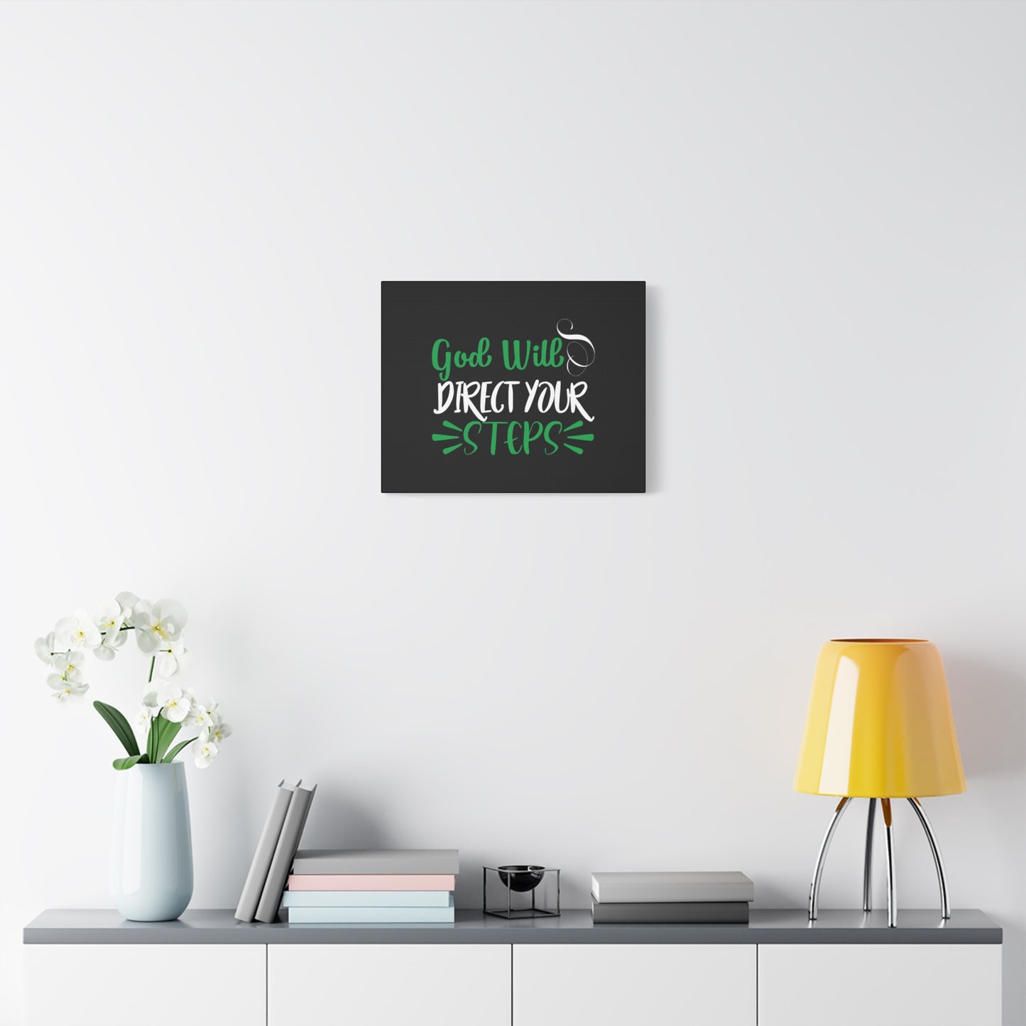 Scripture Canvas God Will Direct Your Steps Psalm 32:8 Christian Wall Art Bible Verse Print Ready to Hang