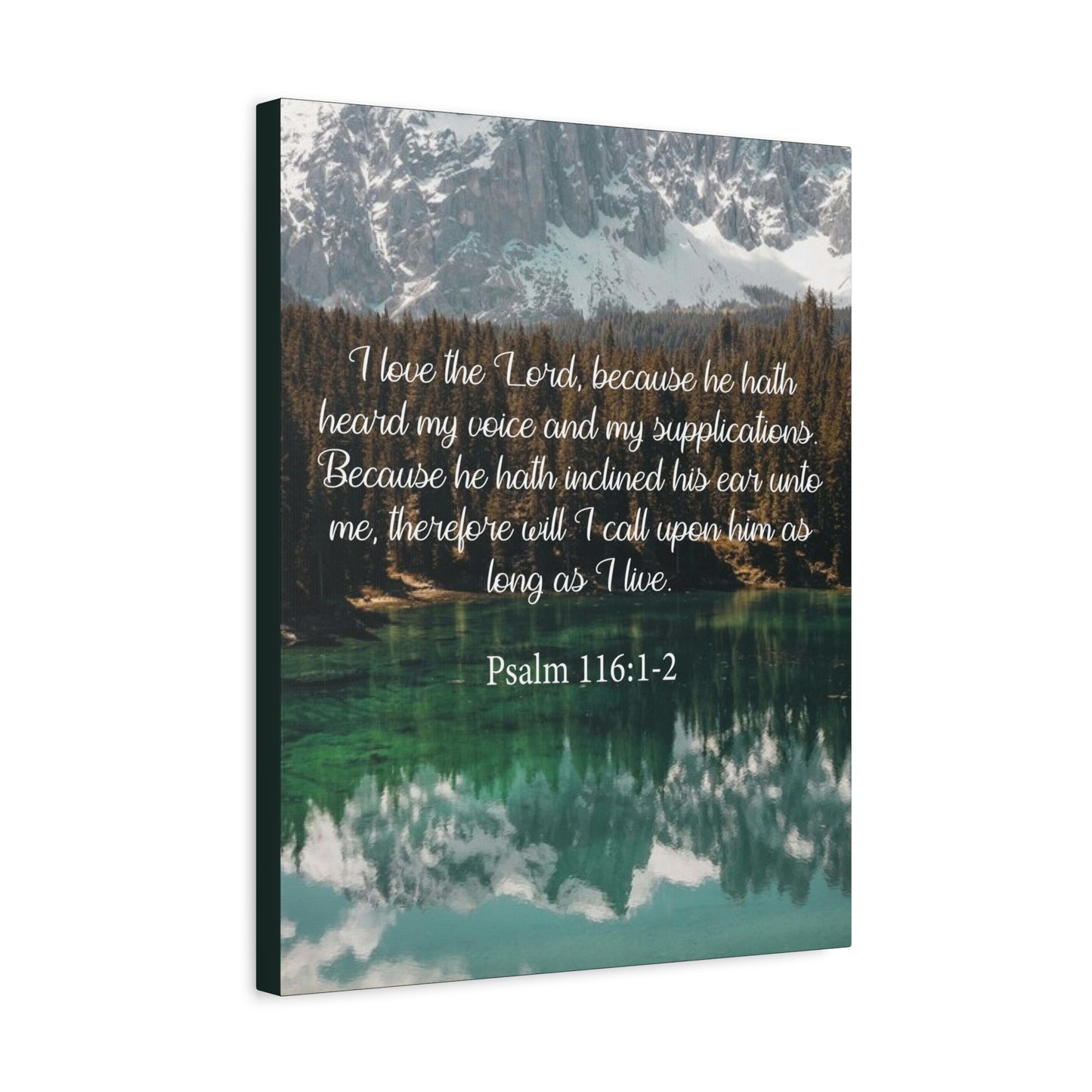 Bible Verse Canvas I Love The Lord Psalm 116:1-2 Christian Home Décor Wall Art Scripture Ready to Hang Faith Print