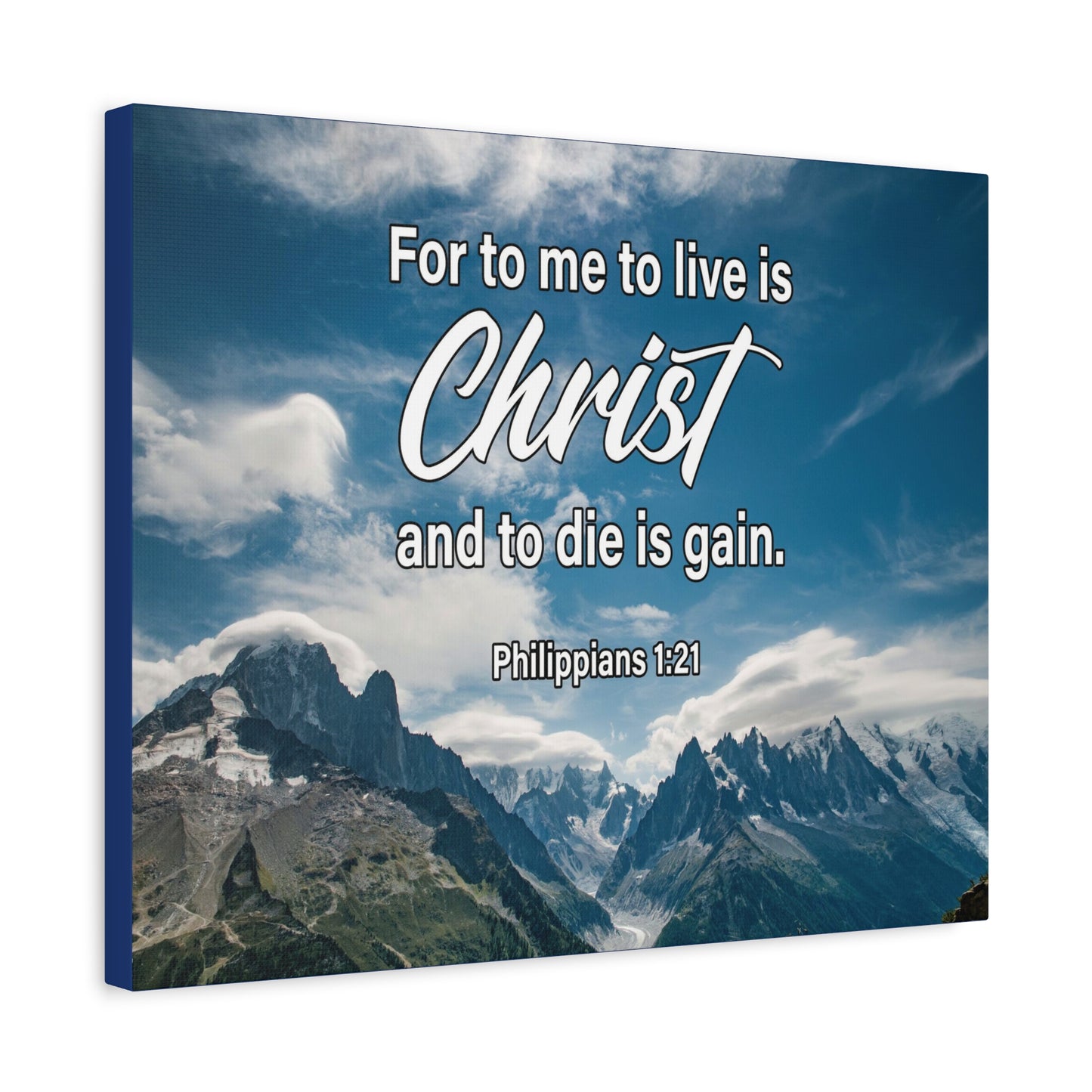 Bible Verse Canvas To Live is Christ Philippians 1:21 Wall Art Christian Home Decor