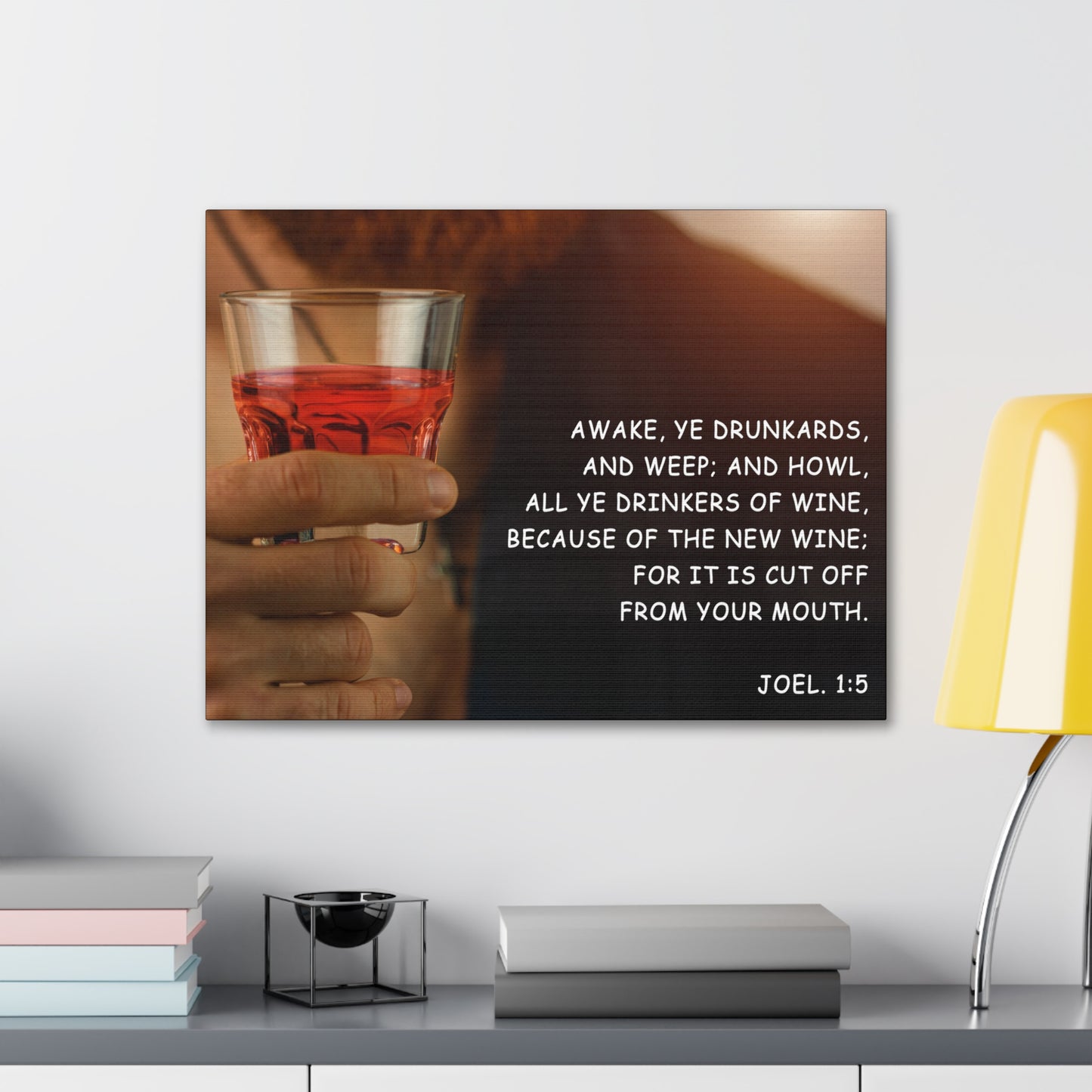 The New Wine Joel 1:5 Bible Verse Canvas Christian Wall Art Ready to Hang