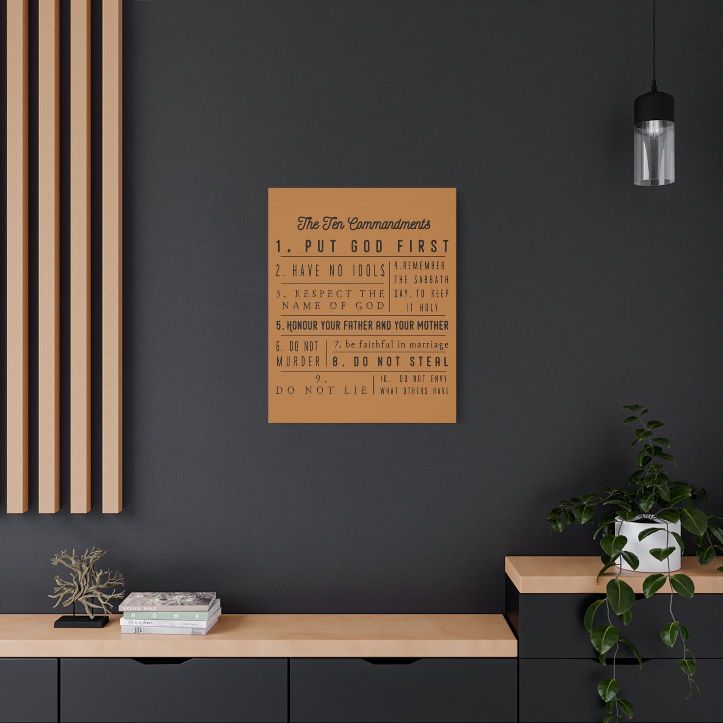Scripture Canvas Ten Commandments Exodus 20:2–17 Christian Wall Art Print Ready to Hang