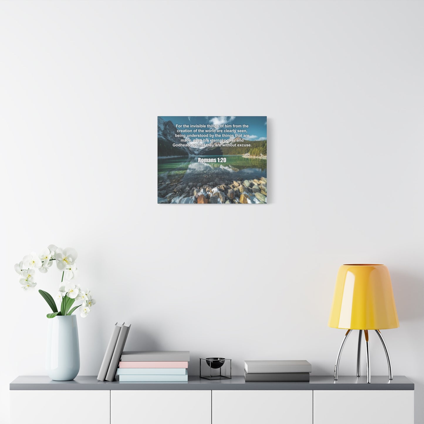 Scripture Canvas Without Excuse Romans 1:20 Christian Wall Art Bible Verse Print Ready to Hang