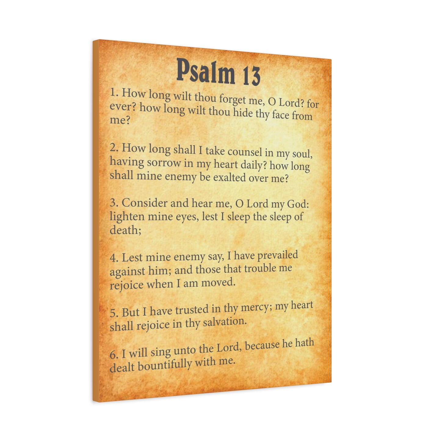 Scripture Walls Psalm 13 Gold Bible Chapter Canvas Christian Wall Art Ready to Hang