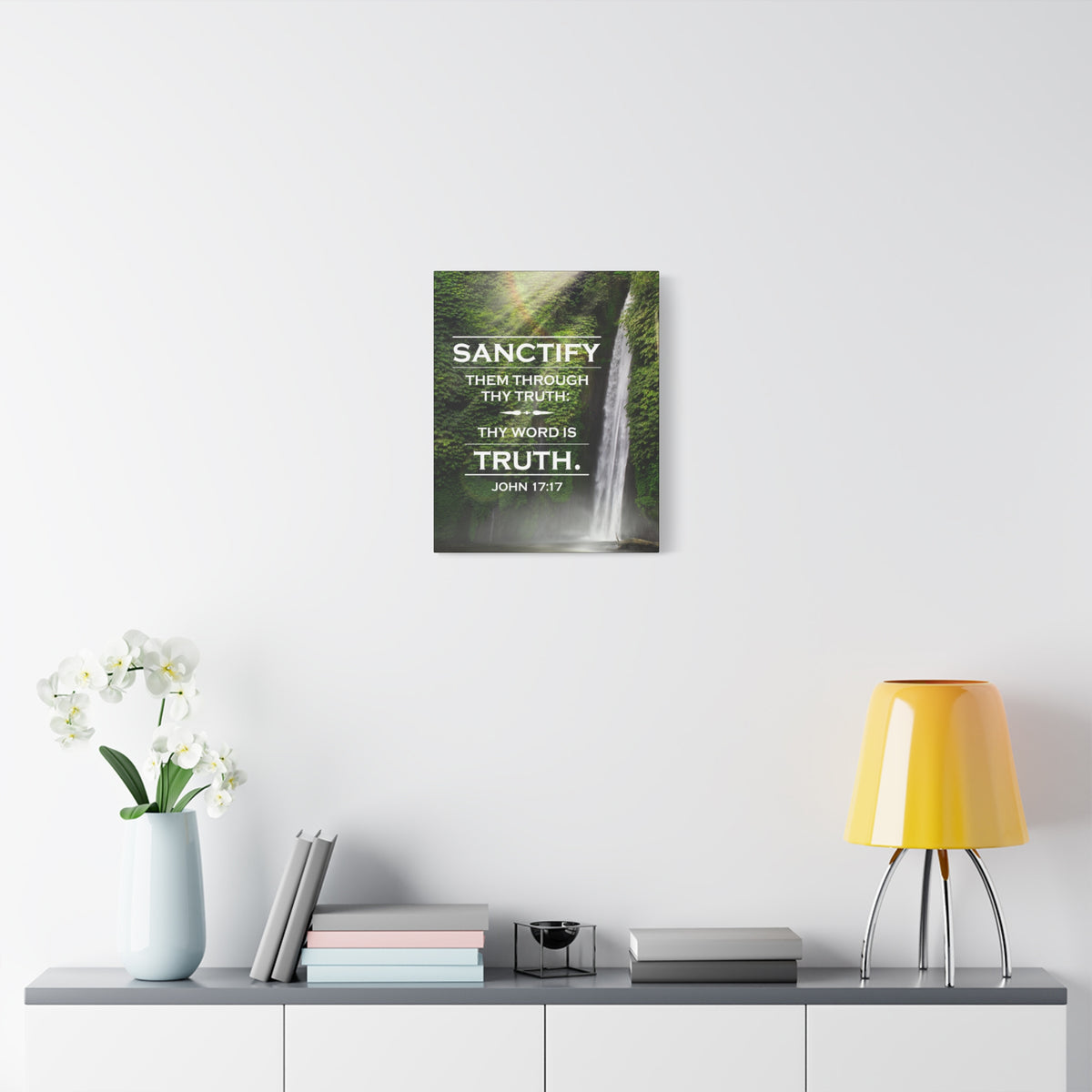 Scripture Canvas Sanctify Them John 17:17  Christian Wall Art Bible Verse Print Ready to Hang