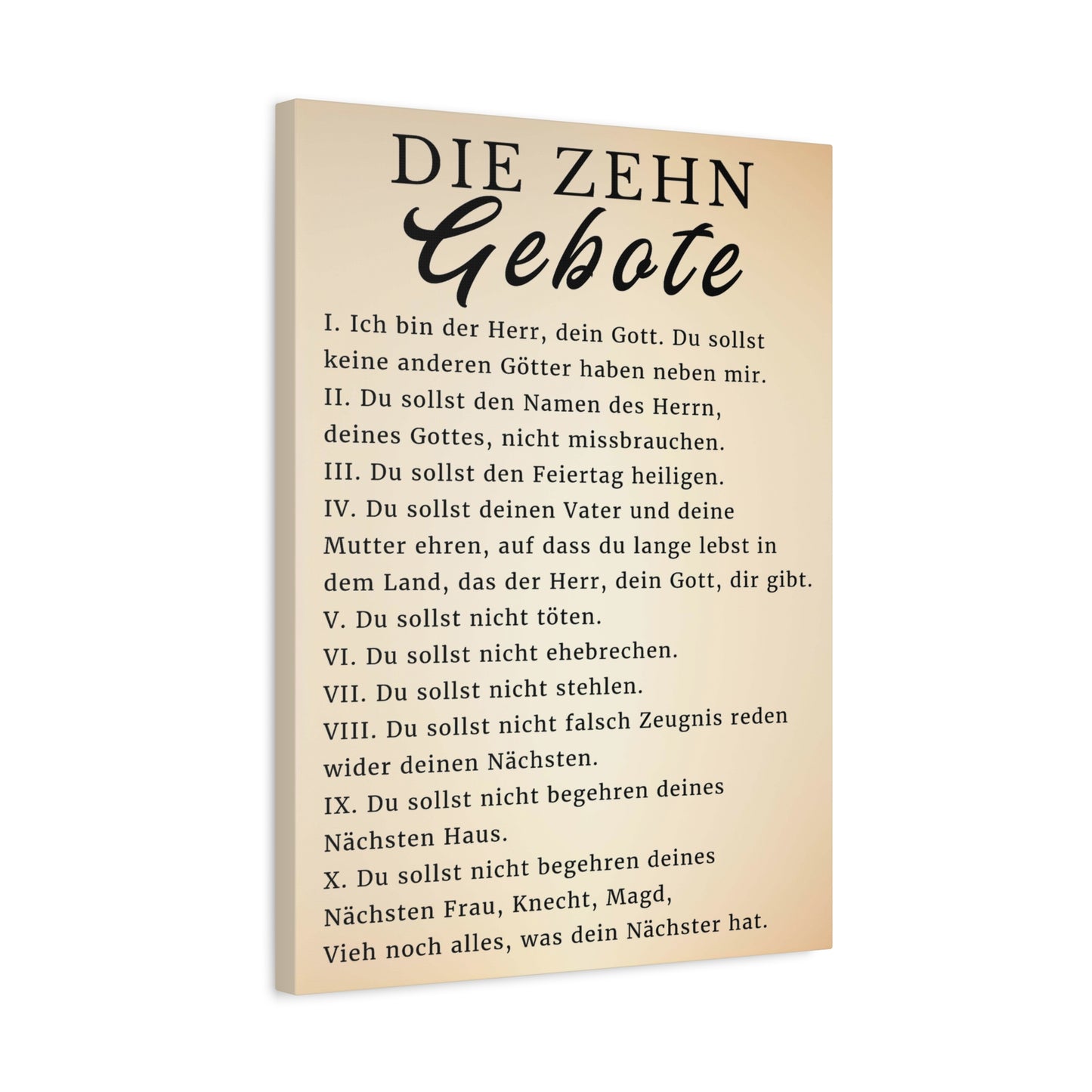 Scripture Walls Die Zehn Gebote 10 Commandments German Bible Verse Canvas Christian Wall Art Ready to Hang Unframed